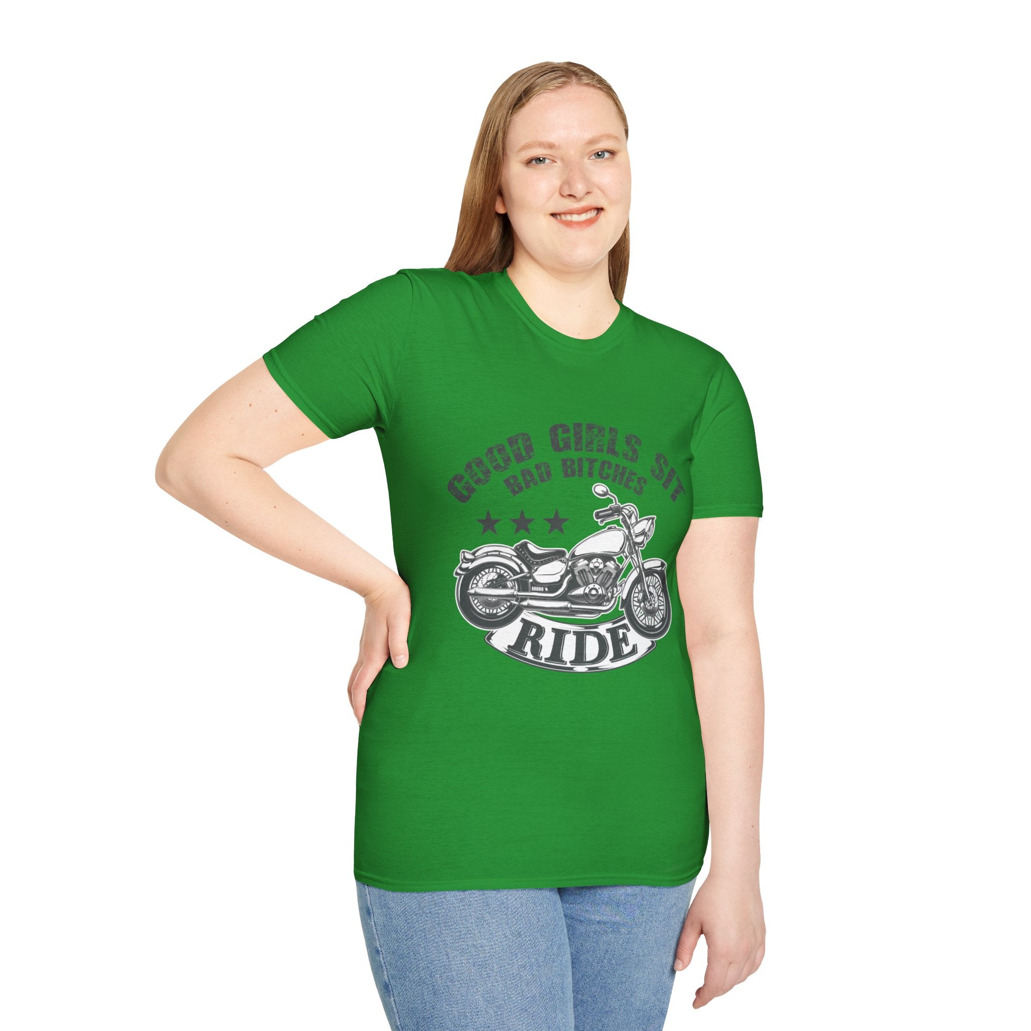 Good Girls Sit Bad Bitches Ride Unisex T-Shirt, Biker Tee, Gift for Motorcycle Lovers, Casual Wear, Birthday Gift