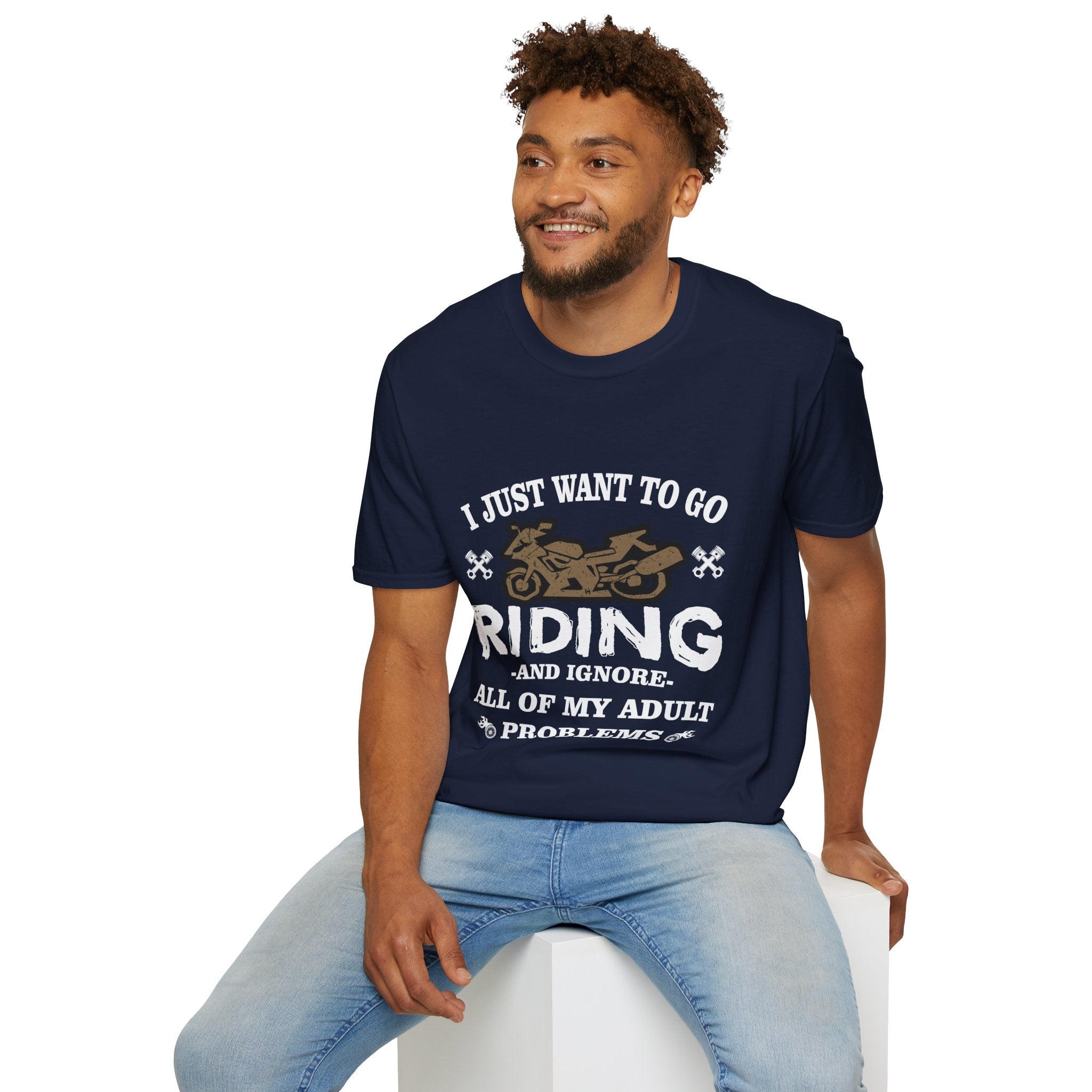 Unisex Riding T-Shirt - Perfect for Bikers, Adulting Humor, Birthdays, Gifts for Him, Summer Wear