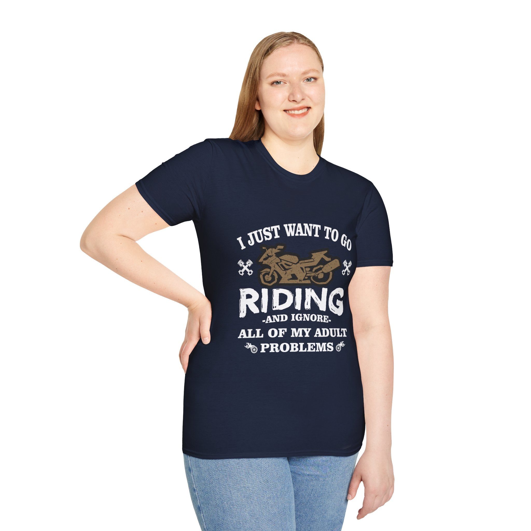 Unisex Riding T-Shirt - Perfect for Bikers, Adulting Humor, Birthdays, Gifts for Him, Summer Wear