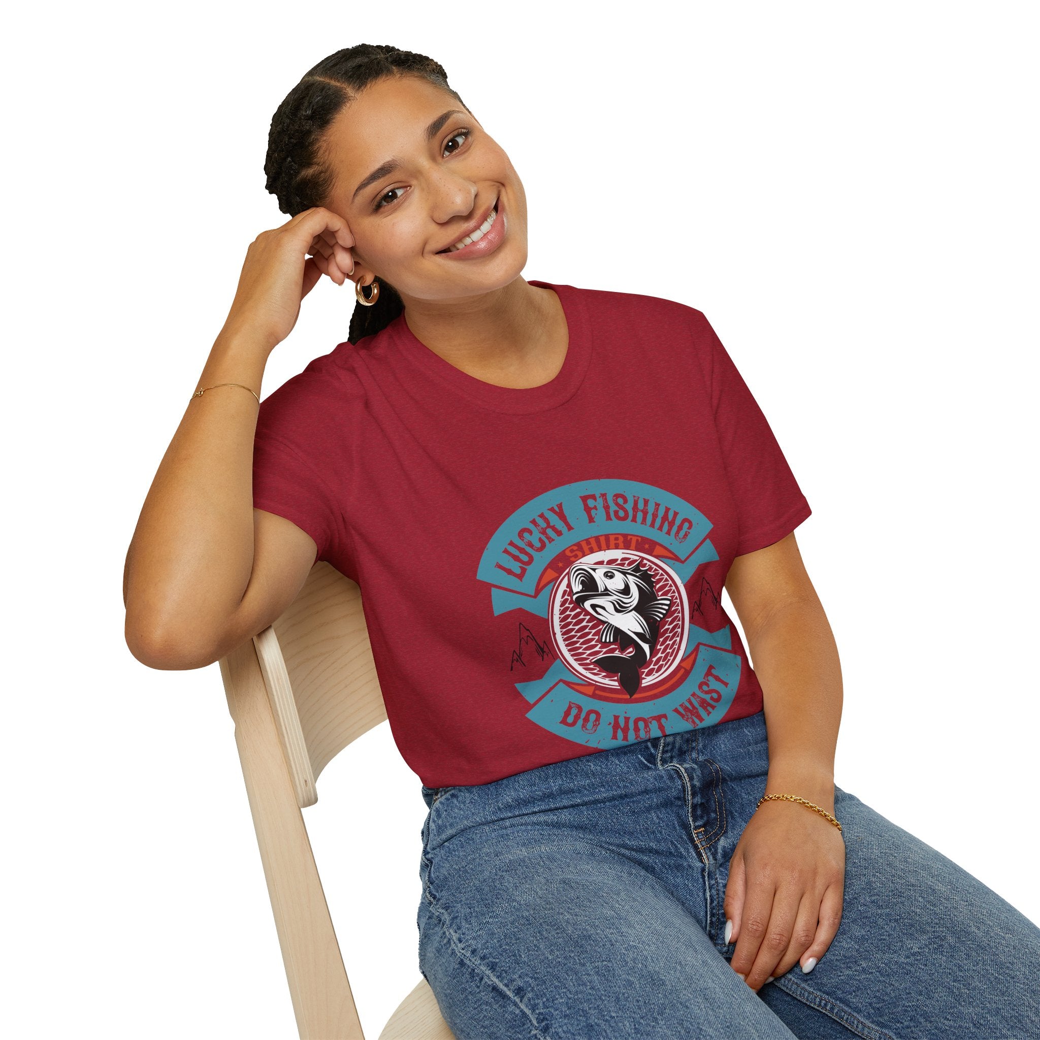 Lucky Fishing Graphic Tee, Unisex Fishing T-Shirt