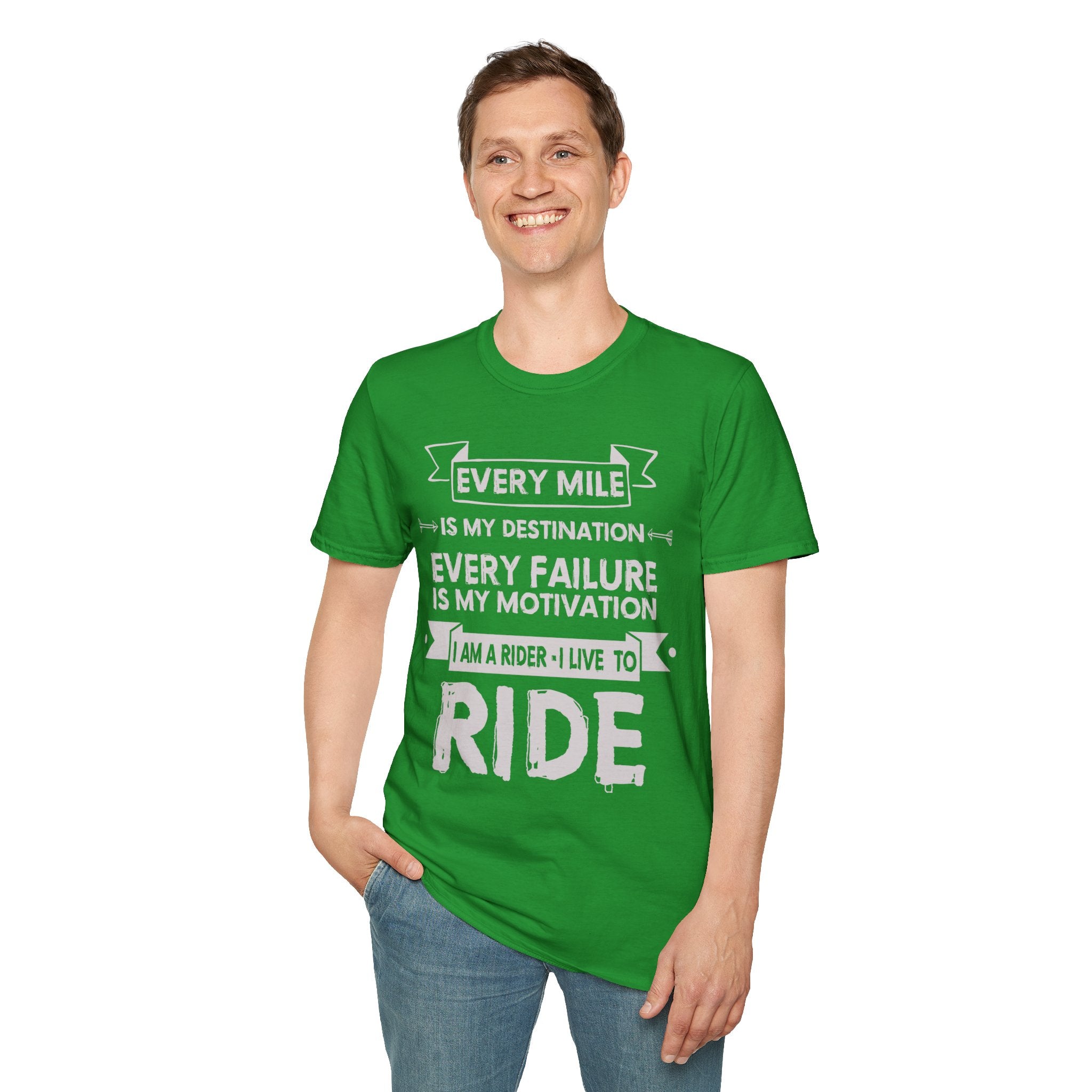 Inspirational Rider T-Shirt | Every Mile Is My Destination | Fitness Gift for Cyclists, Motivational Tee, Unisex Apparel
