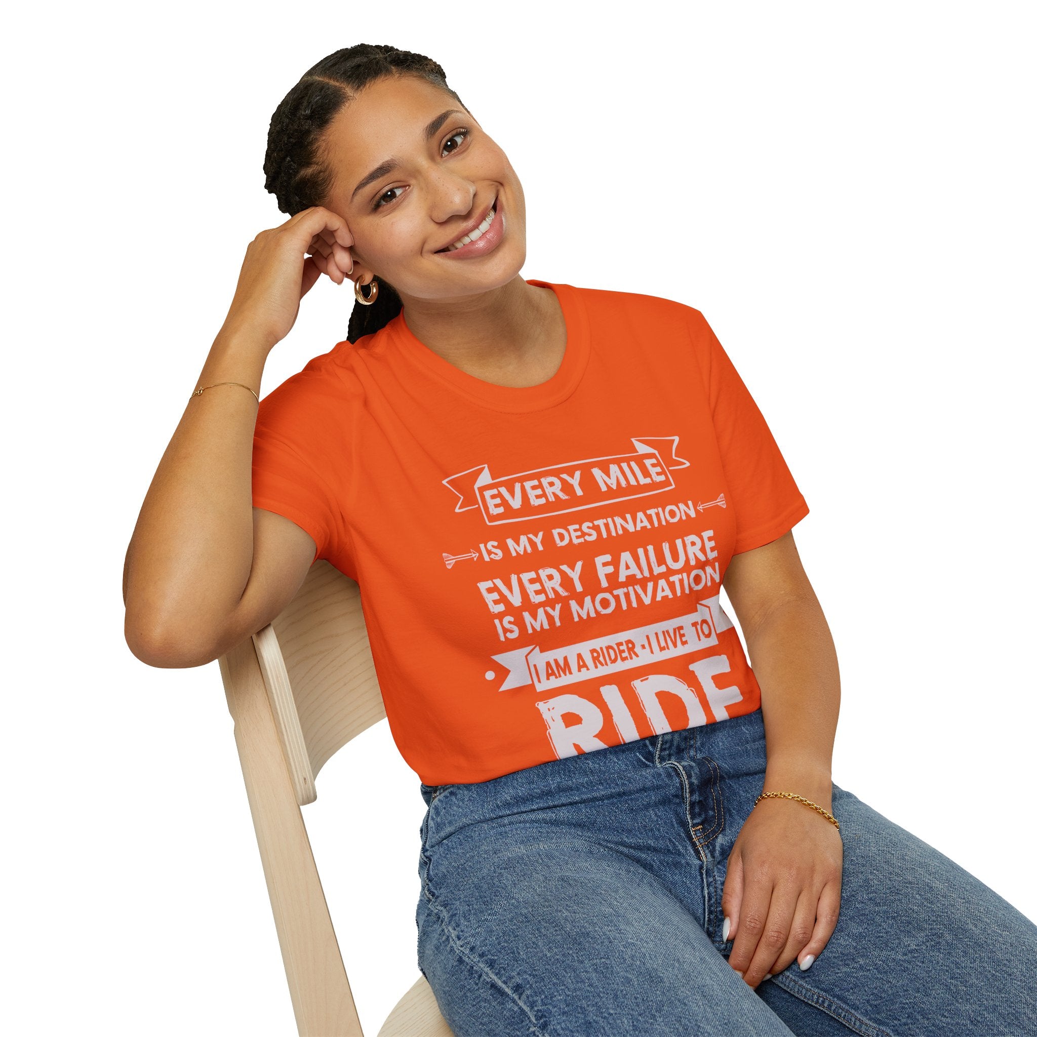 Inspirational Rider T-Shirt | Every Mile Is My Destination | Fitness Gift for Cyclists, Motivational Tee, Unisex Apparel