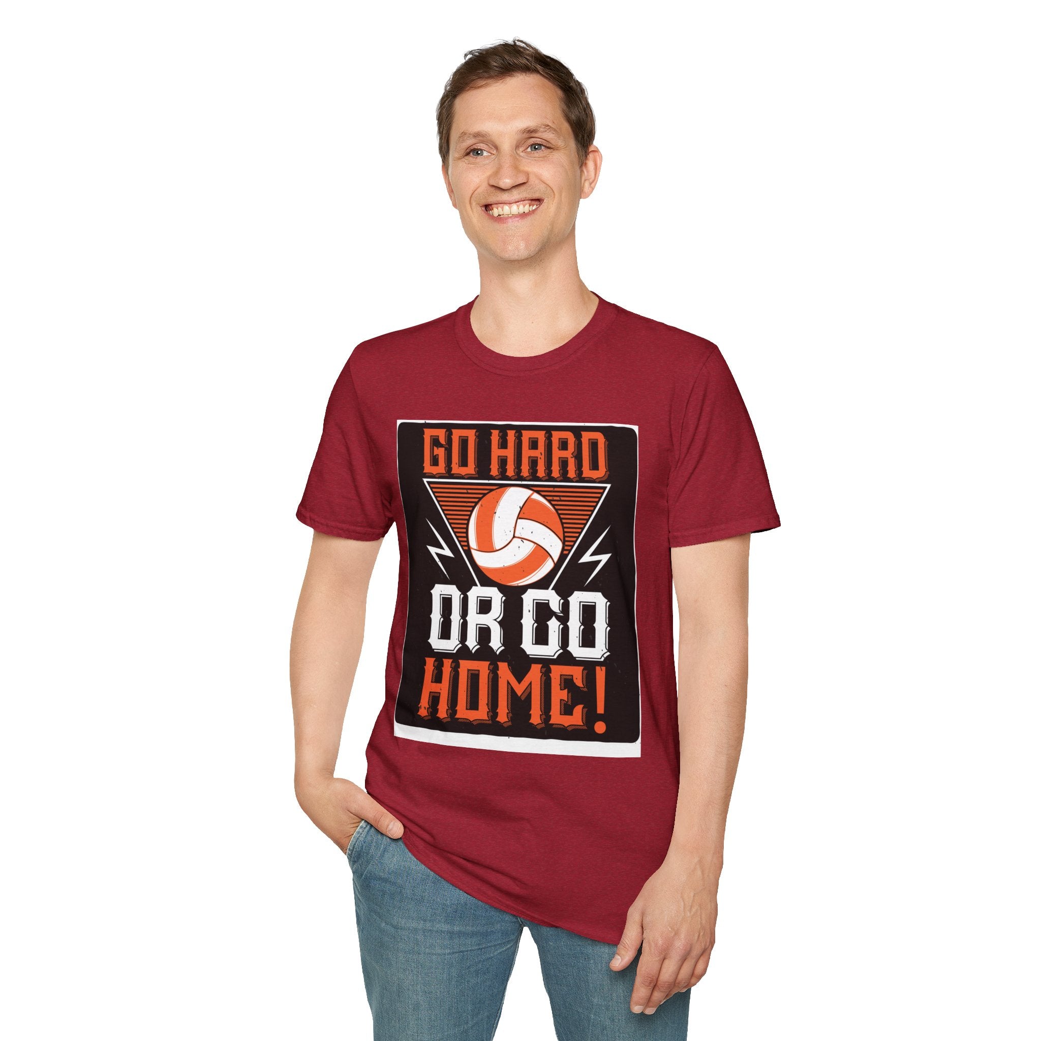 Volleyball Motivational T-Shirt - Go Hard or Go Home, Athletic Shirt, Sports Apparel