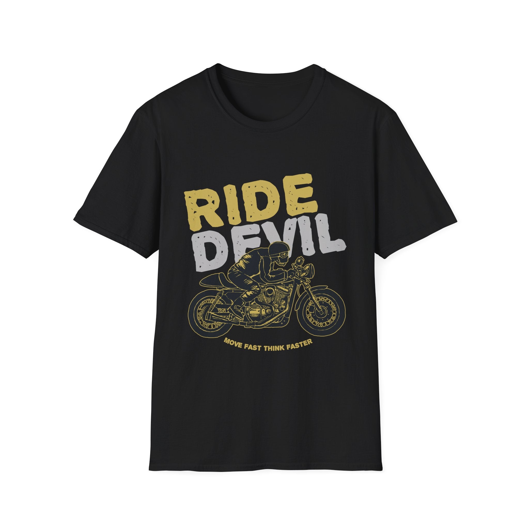 Unisex Softstyle T-Shirt with 'Ride Devil' Graphic - Perfect for Bikers, Gift for Motorcycle Lovers, Casual Wear, Event Merchandise, [...]