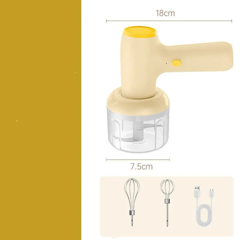 2 In 1 Electric Garlic Chopper USB Rechargeable Vegetable Chili Meat Ginger Masher Handheld Multipurpose Kitchen Gadgets Advibe Studio