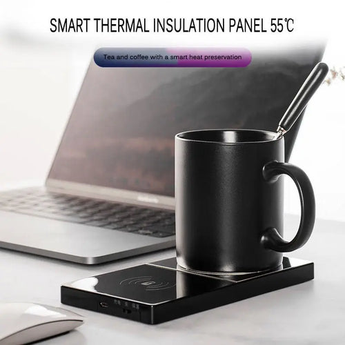 2 In 1 Heating Mug Cup Warmer Electric Wireless Charger For Home Office Coffee Milk Advibe Studio