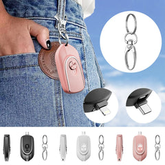 2 In 1 Mini Keychain Power Bank Keyring Hanging Buckle 2 Output Interfaces 5V 1200MAH Backup Power Bank Retractable Plug Waterproof Phone Charging Accessories Advibe Studio