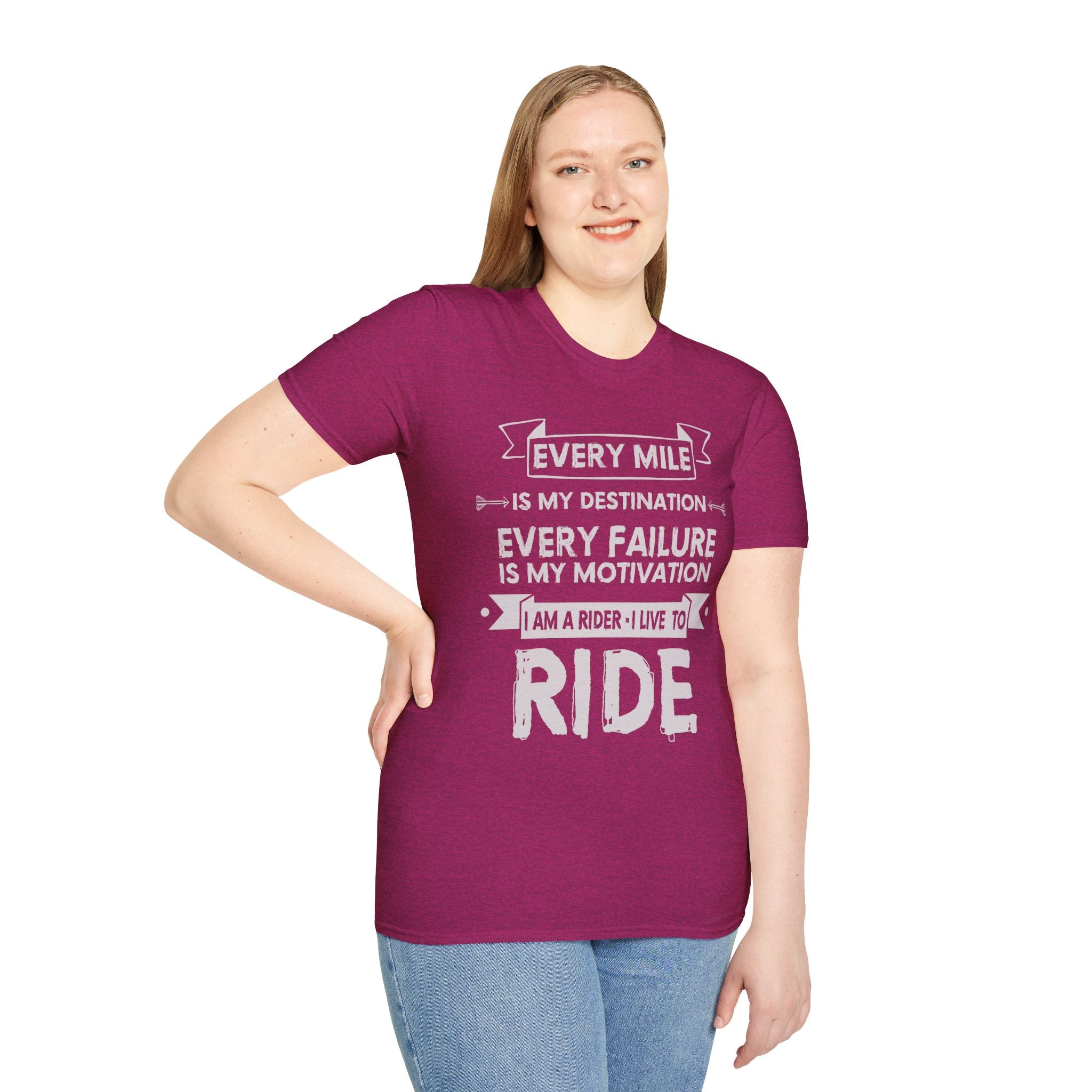Inspirational Rider T-Shirt | Every Mile Is My Destination | Fitness Gift for Cyclists, Motivational Tee, Unisex Apparel