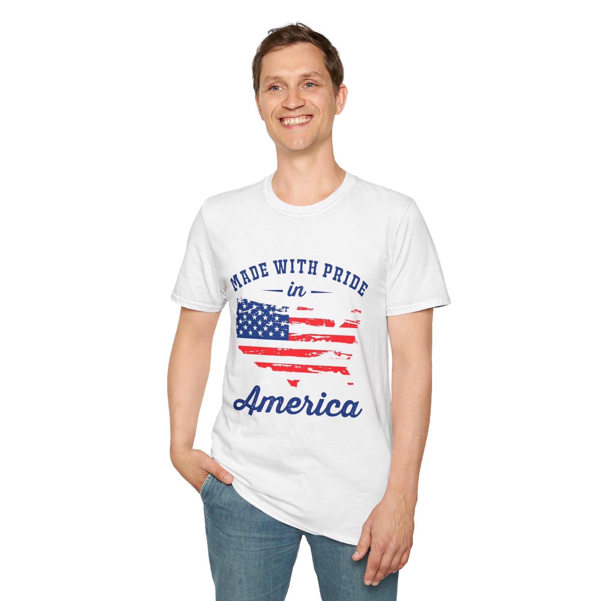 Pride USA Unisex T-Shirt, American Flag Graphic Tee, Independence Day Shirt, Gift for Patriots, Casual Everyday Wear