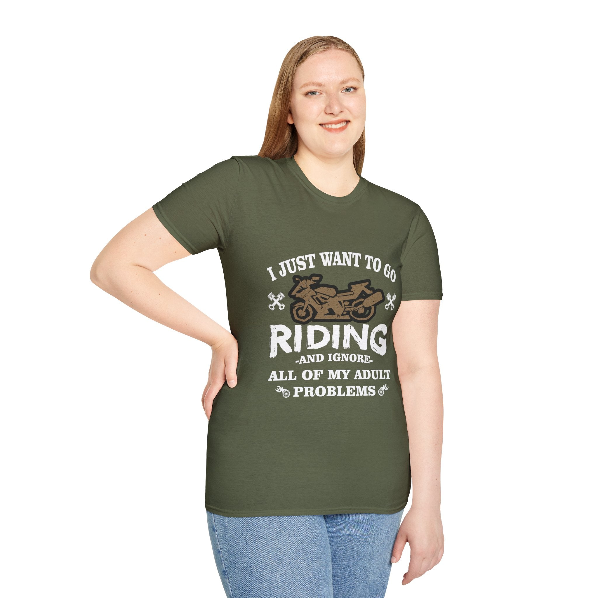 Unisex Riding T-Shirt - Perfect for Bikers, Adulting Humor, Birthdays, Gifts for Him, Summer Wear