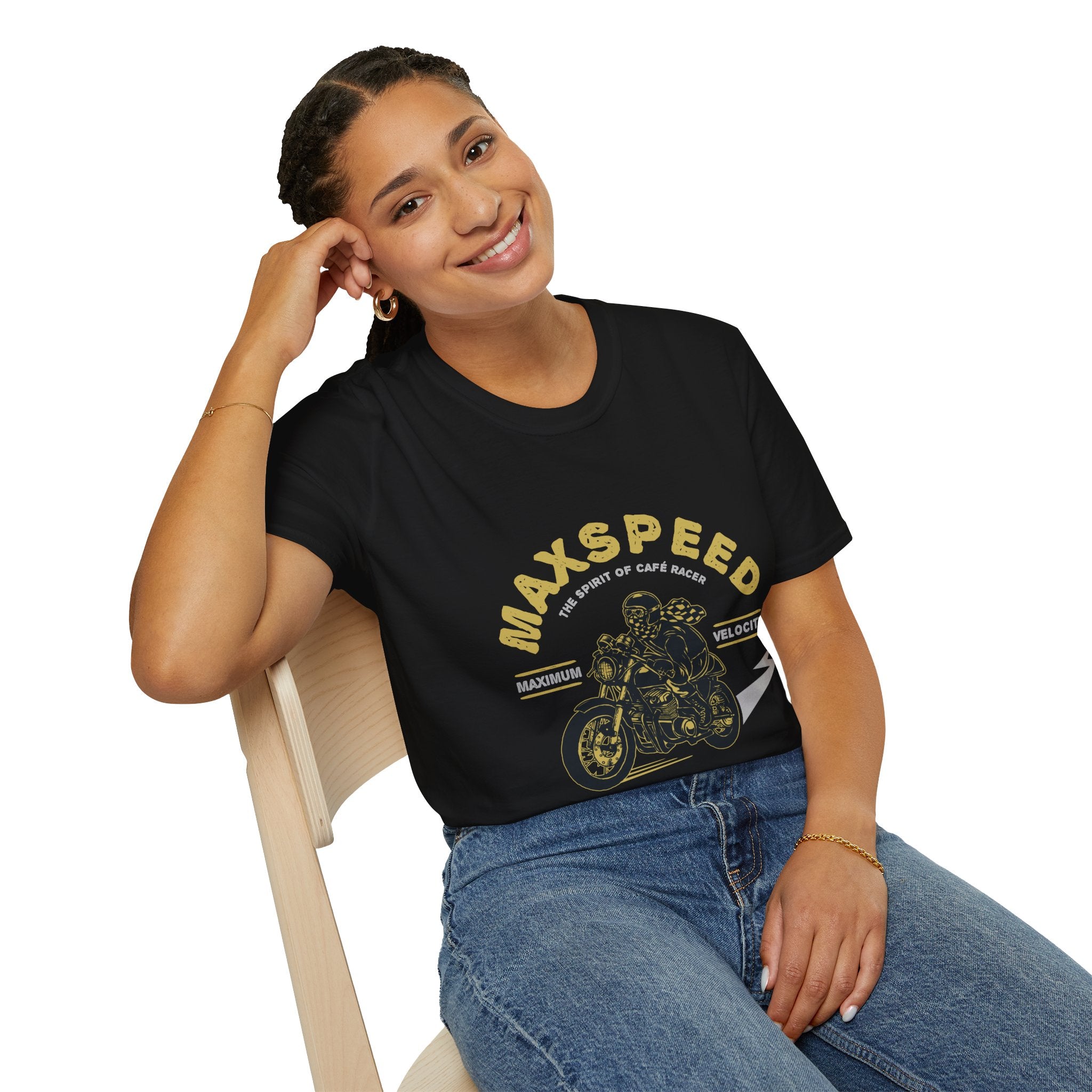 Maxspeed Motorcycle Unisex Softstyle T-Shirt, Biker Tee, Gift for Him, Casual Wear, Custom Graphic Shirt, Motorcycle Enthusiast Apparel