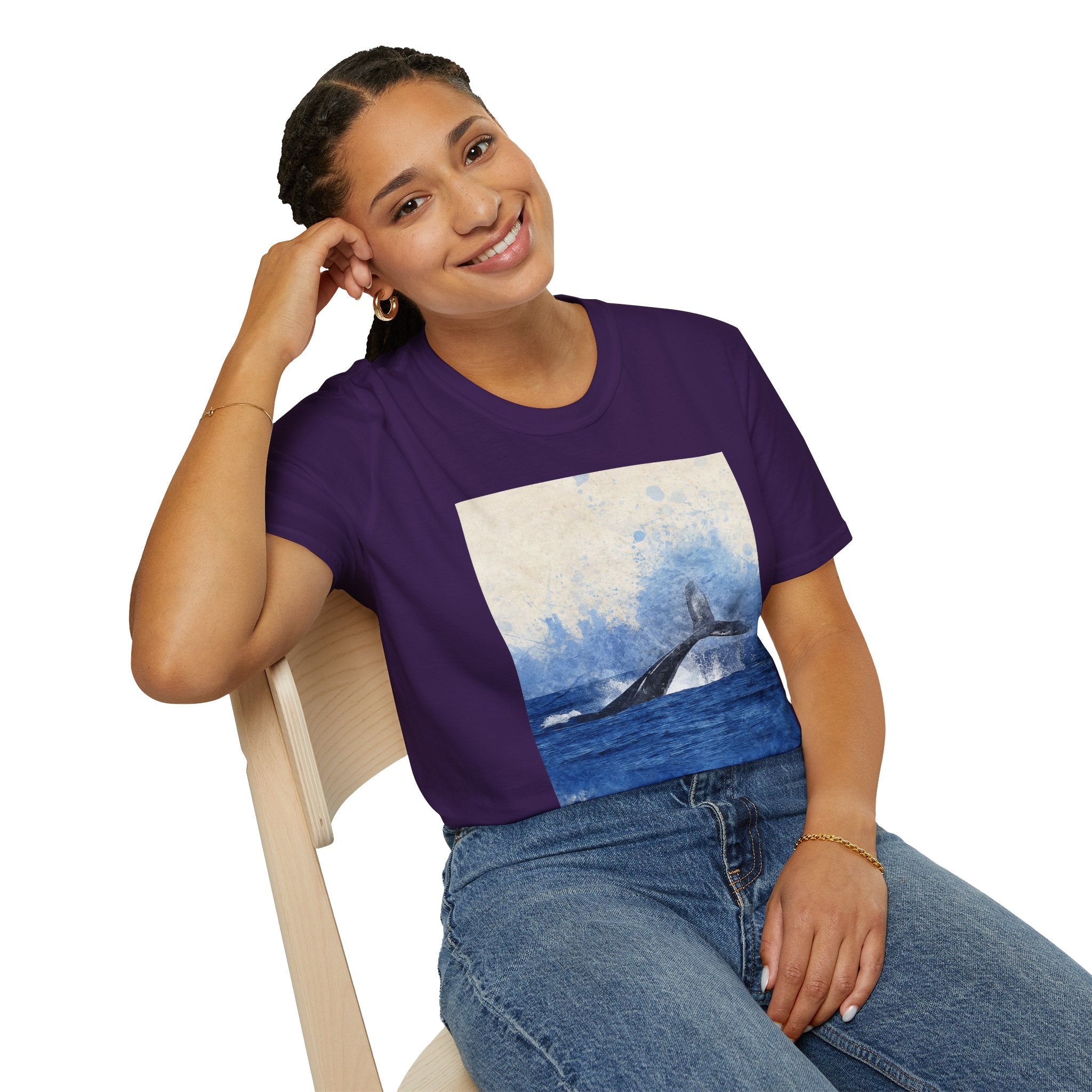 Whale Watching Unisex Softstyle T-Shirt, Ocean Lover Gift, Nature Tee