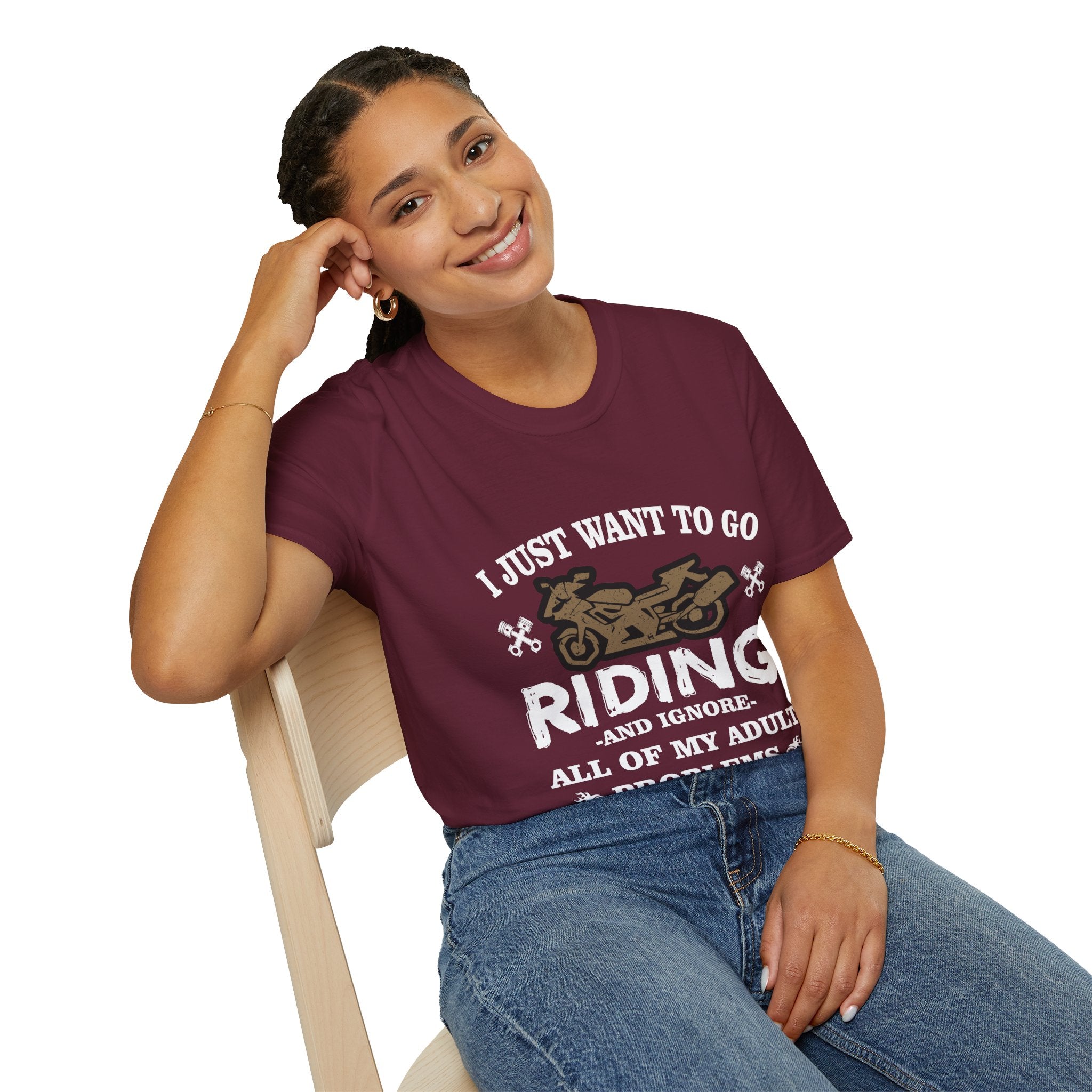 Unisex Riding T-Shirt - Perfect for Bikers, Adulting Humor, Birthdays, Gifts for Him, Summer Wear