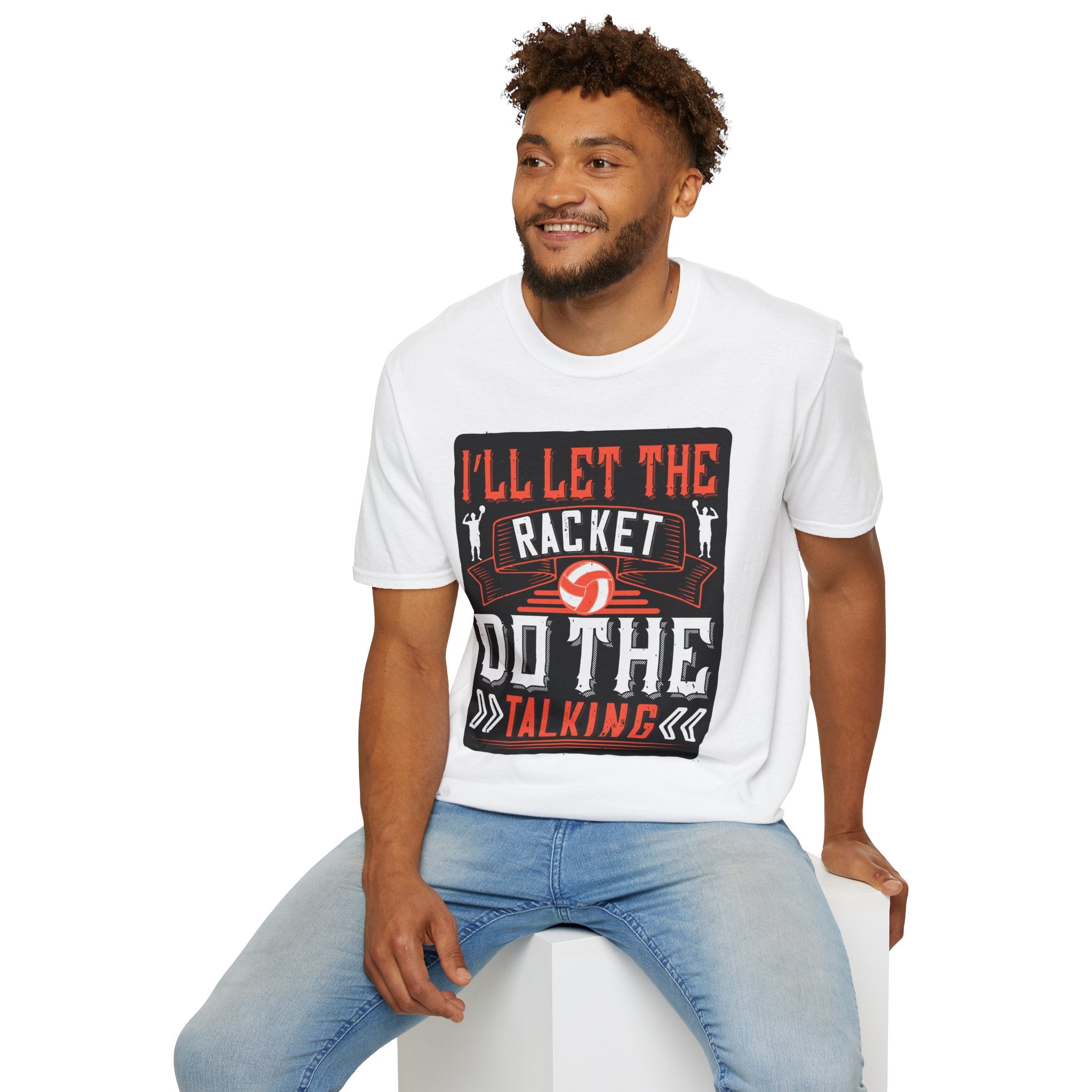 Sporty Unisex Softstyle T-Shirt | Inspirational Racket Design | Ideal for Sports Lovers, Coaches, and Gifts