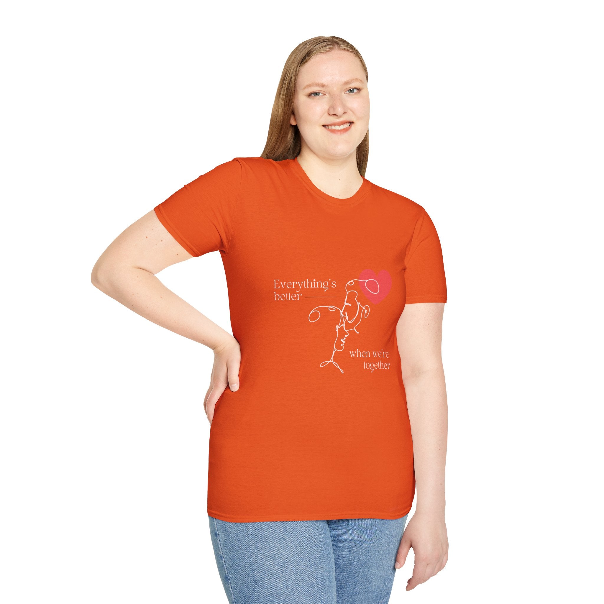 Cute Love Illustration T-Shirt, Funny Couple Shirt, Gift for Her, Romantic