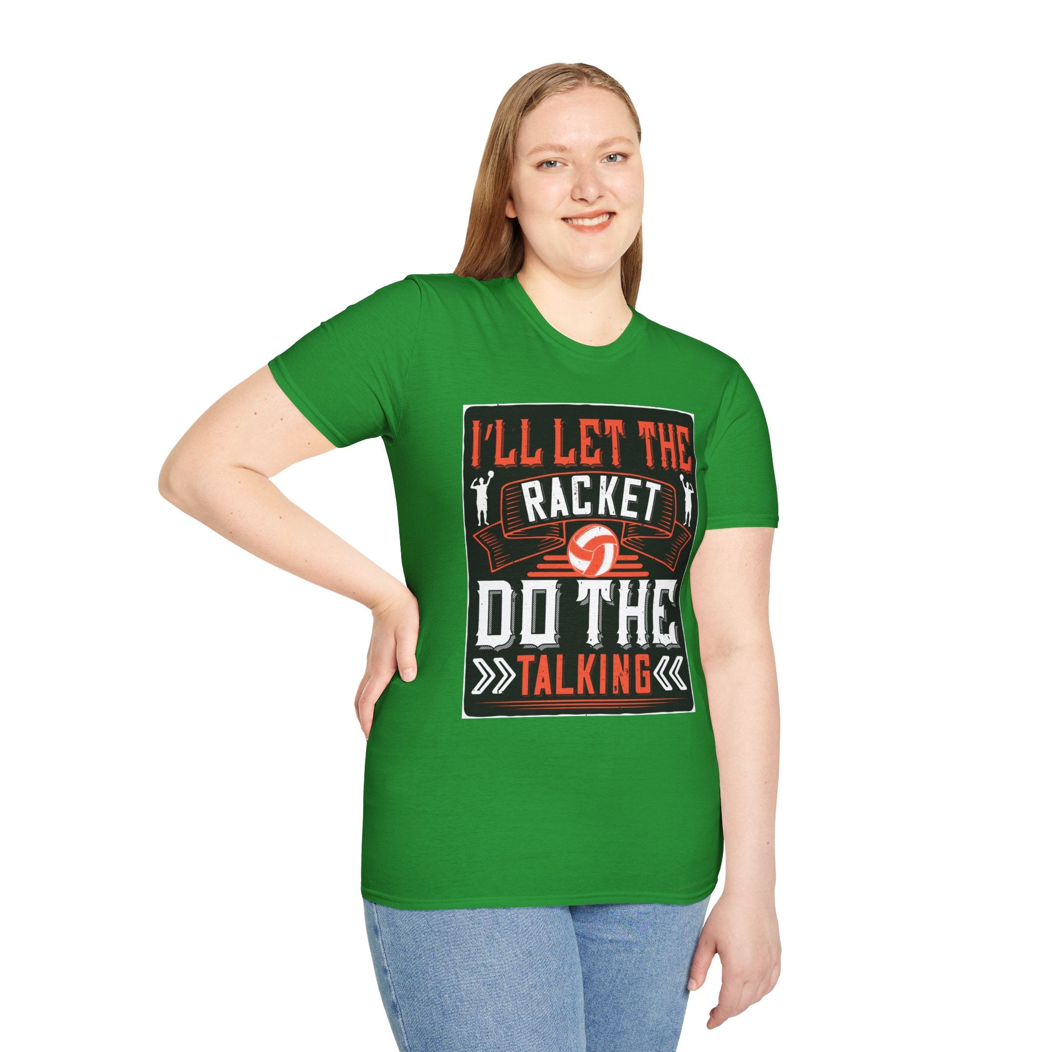 Sporty Unisex Softstyle T-Shirt | Inspirational Racket Design | Ideal for Sports Lovers, Coaches, and Gifts