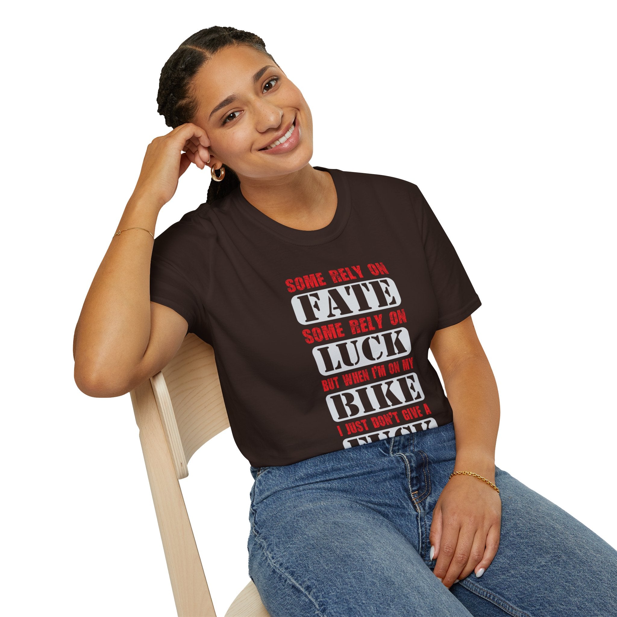 Rebellious Unisex T-Shirt - Fate, Luck, Bike, Adventure Shirt, Perfect for Bikers, Casual Wear, Gifts for Friends, Unique Graphic Tee