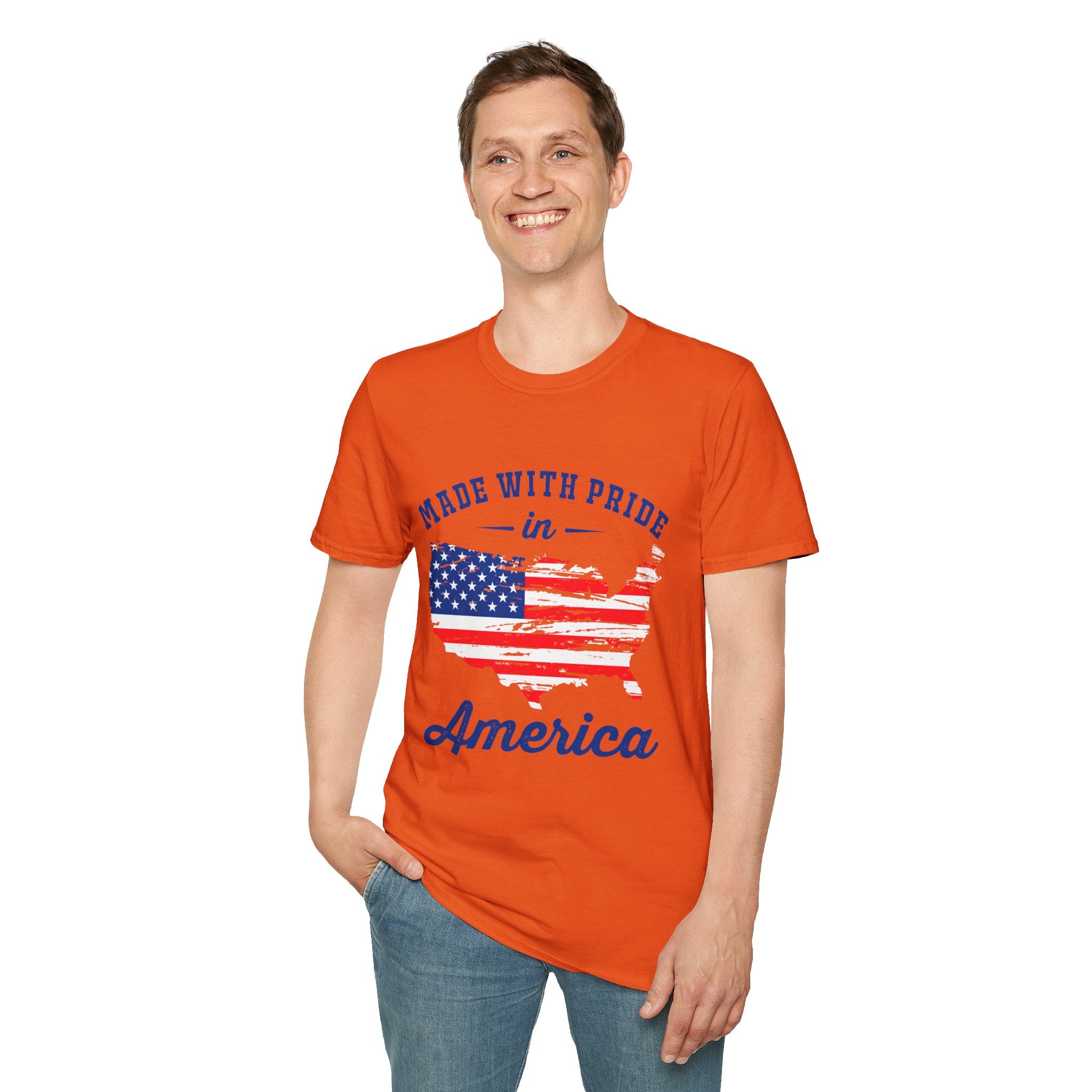 Pride USA Unisex T-Shirt, American Flag Graphic Tee, Independence Day Shirt, Gift for Patriots, Casual Everyday Wear