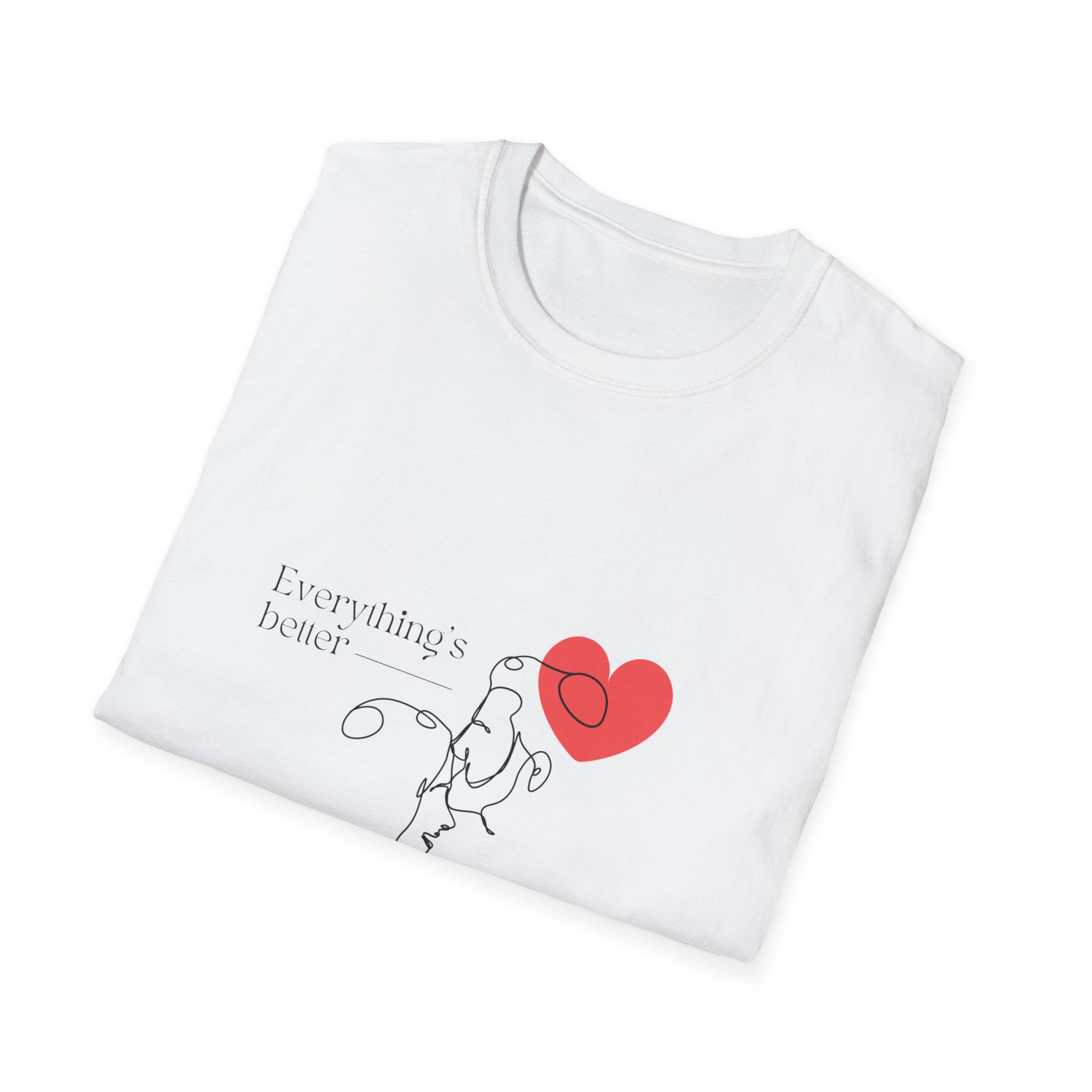 Cute Love Illustration T-Shirt, Funny Couple Shirt, Gift for Her, Romantic