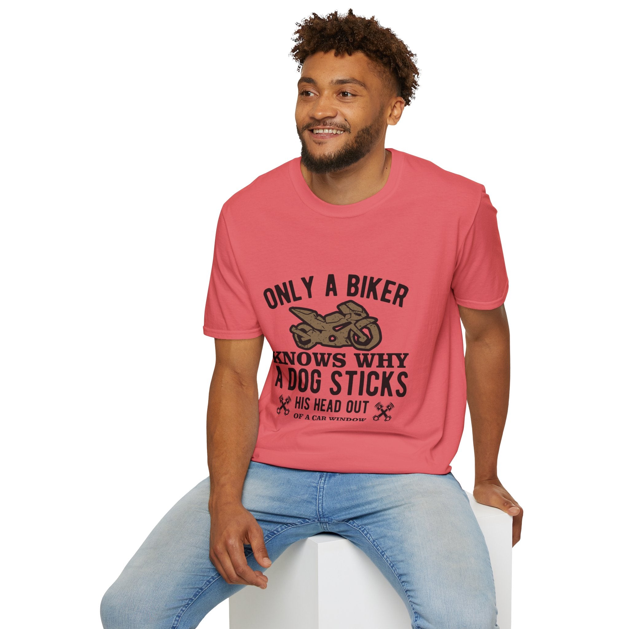 Funny Biker T-Shirt, Unisex Softstyle Tee for Dog Lovers, Perfect Gift for Birthdays, Holidays, and Biker Events, Cool Graphic Tee, [...]