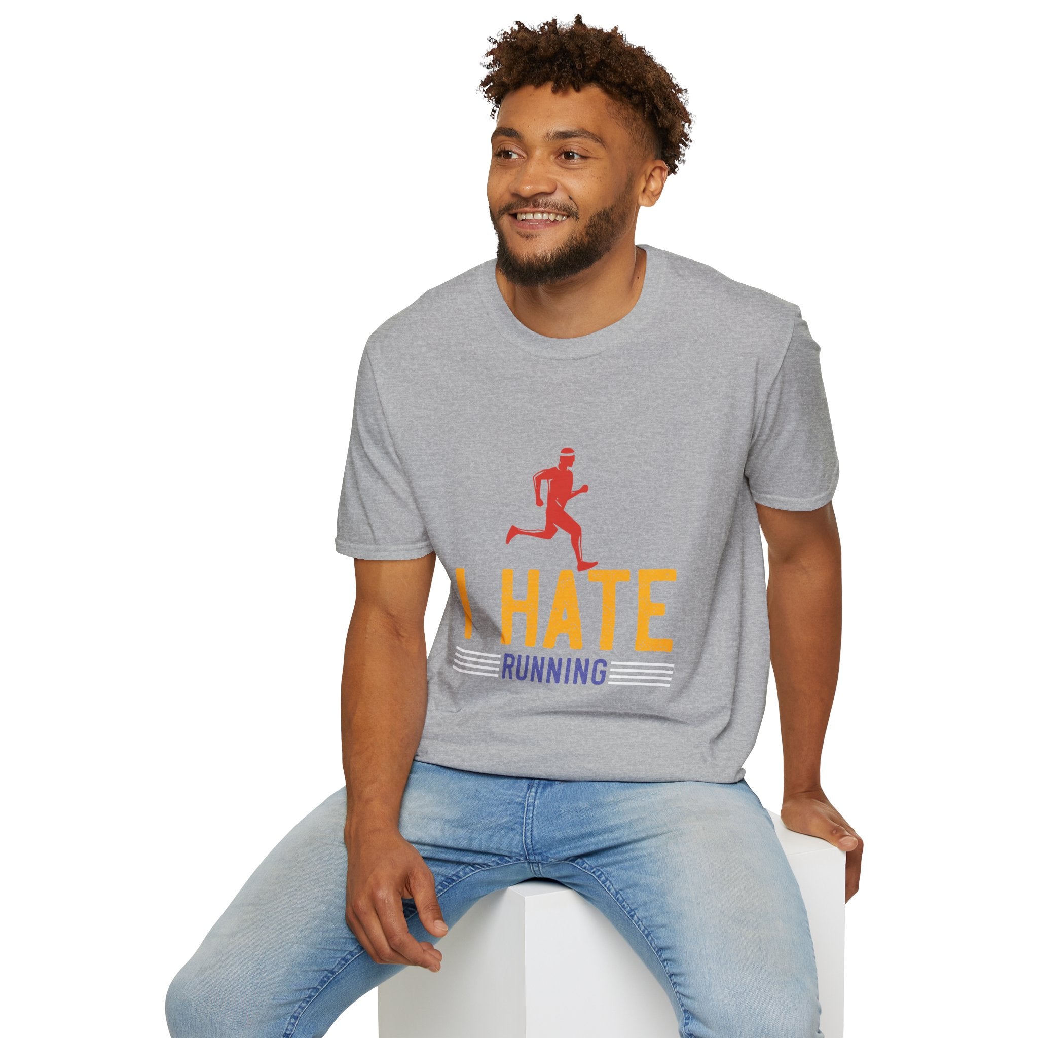 Unisex Softstyle T-Shirt with 'I Hate Running' Slogan