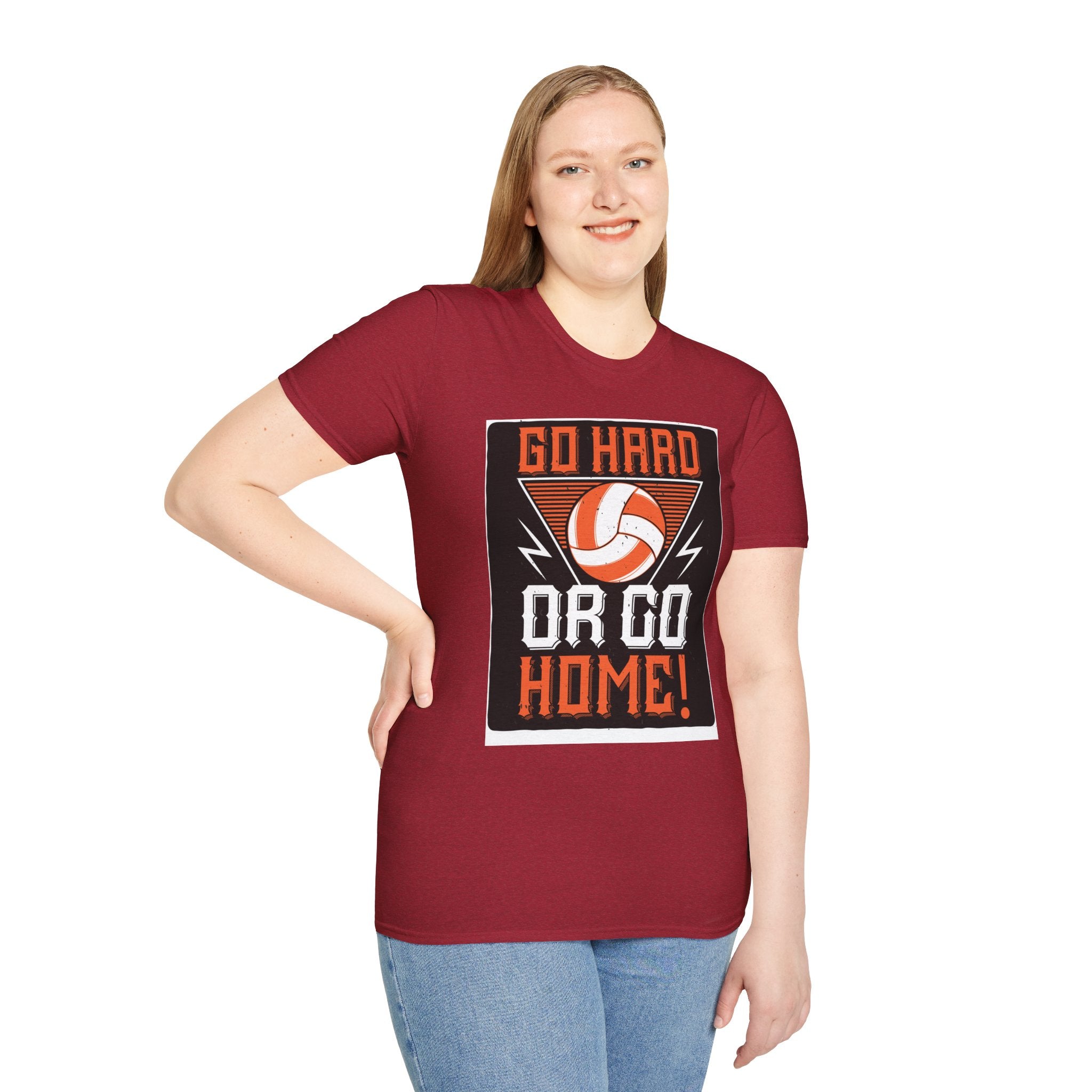 Volleyball Motivational T-Shirt - Go Hard or Go Home, Athletic Shirt, Sports Apparel