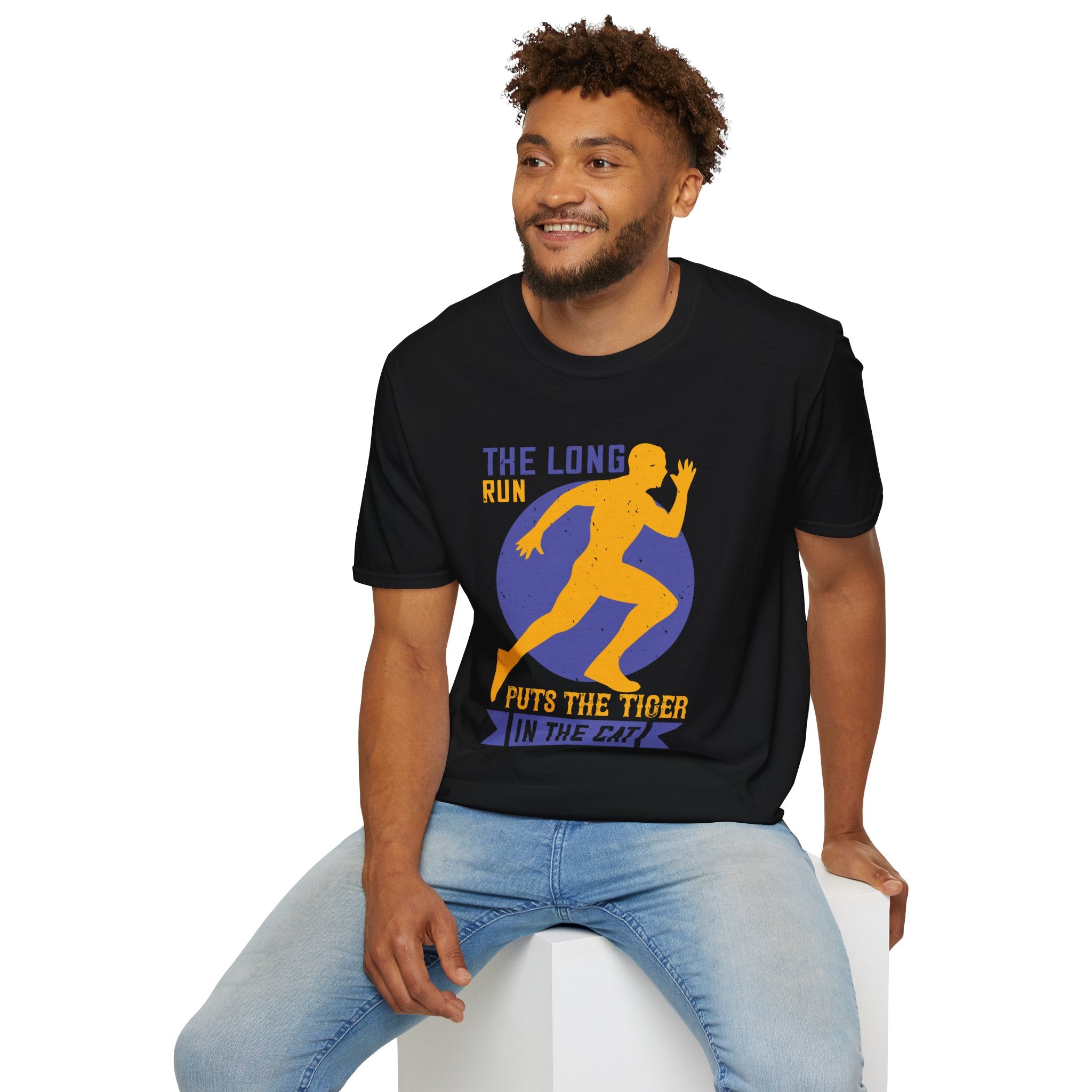 Run Tiger Unisex Softstyle T-Shirt, Motivational Tee, Fitness Apparel