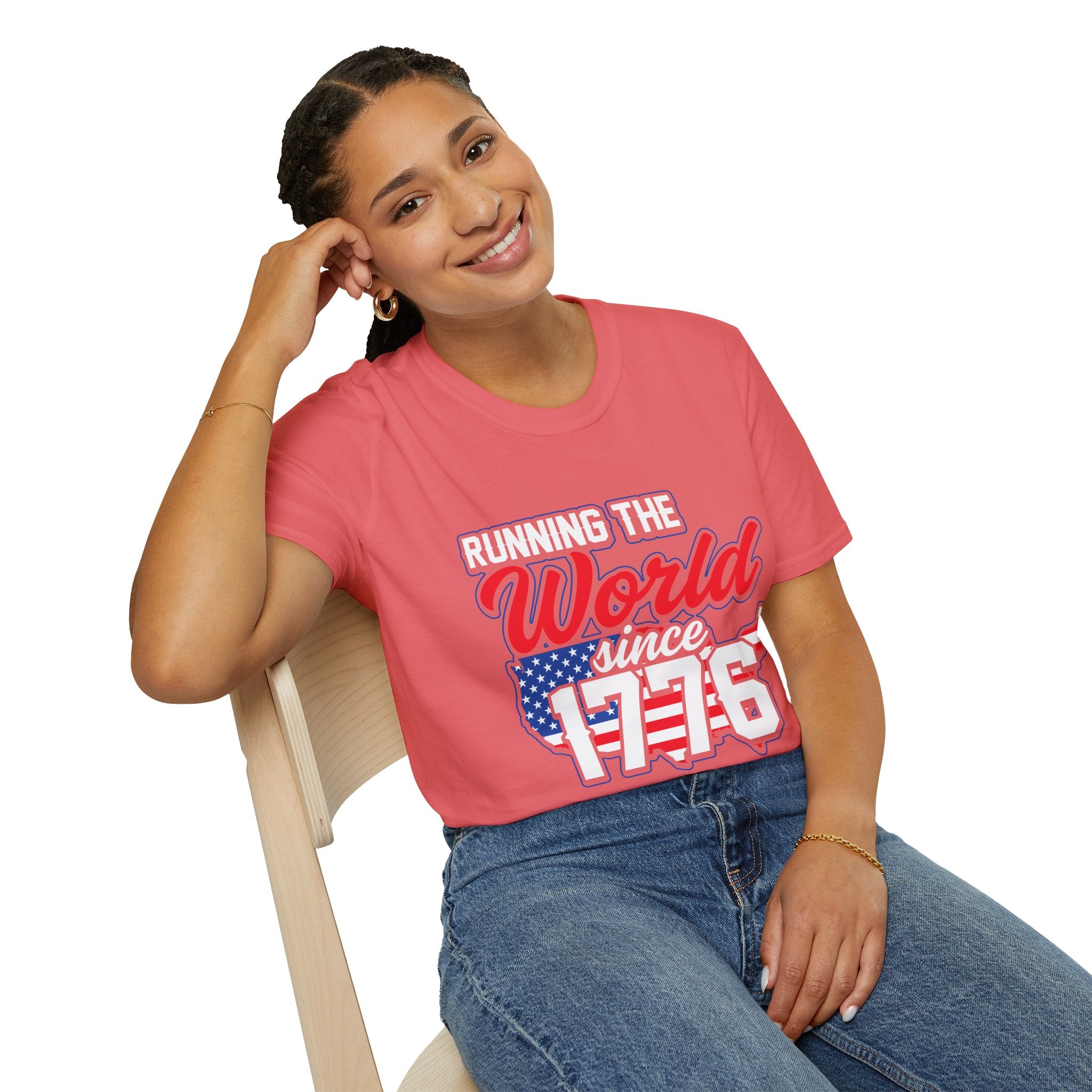 Patriotic Running T-Shirt: Celebrate Freedom, 4th of July, Sports Events, Unisex Tee, Gift for Fitness Lovers, Casual Wear