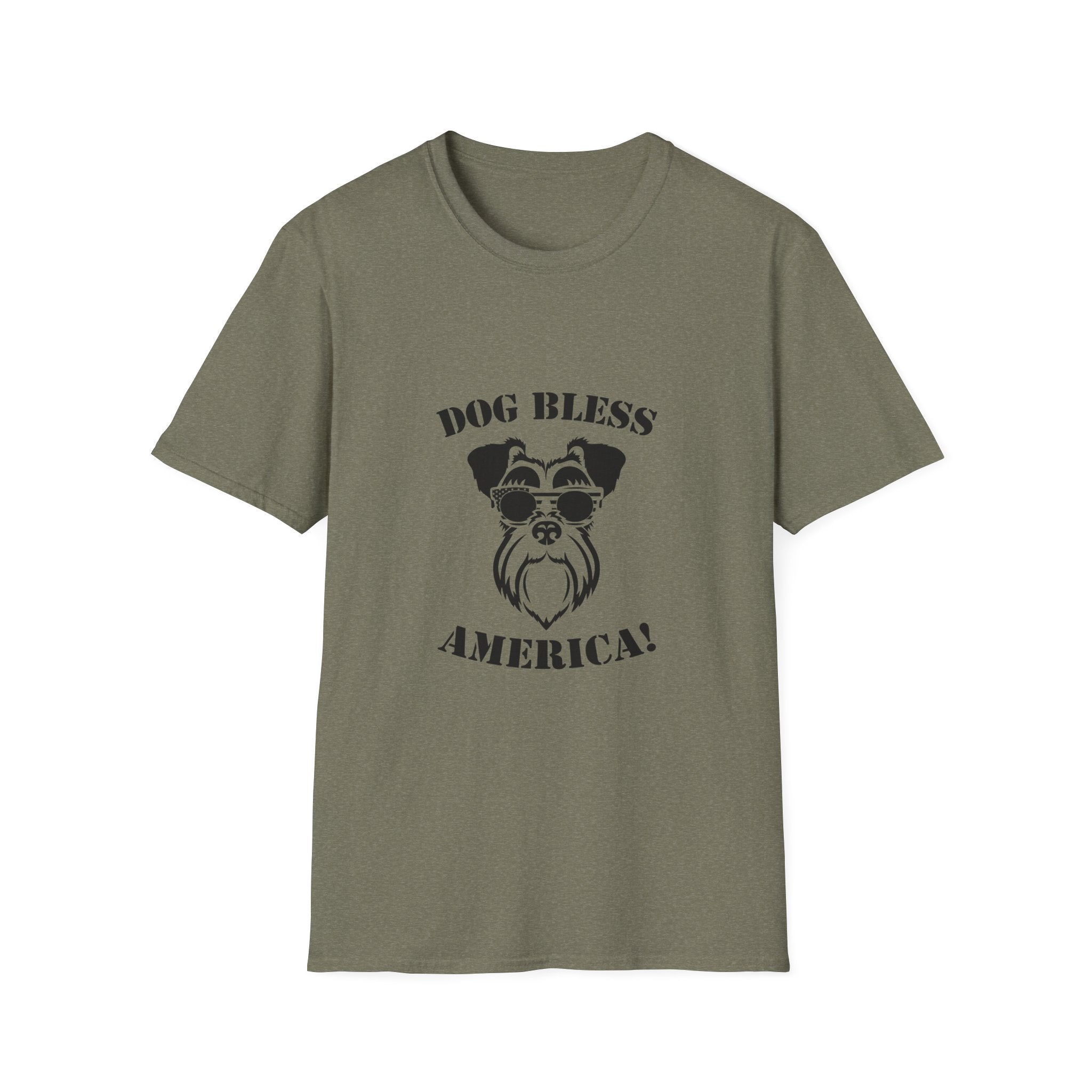 Dog Bless America T-Shirt, Unisex Tee, Dog Lover Gift, Independence Day Apparel, Pet Enthusiast Shirt, Cute Animal T-Shirt