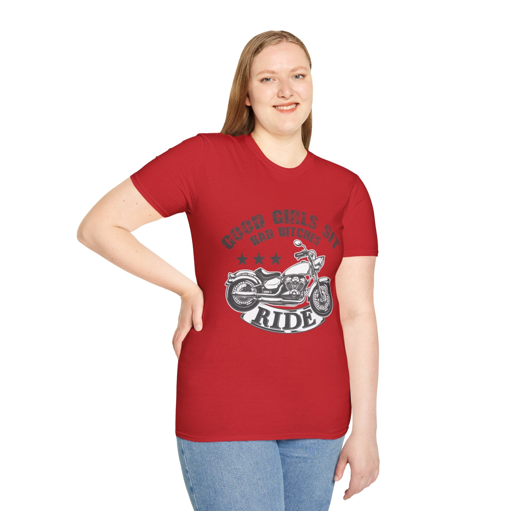 Good Girls Sit Bad Bitches Ride Unisex T-Shirt, Biker Tee, Gift for Motorcycle Lovers, Casual Wear, Birthday Gift