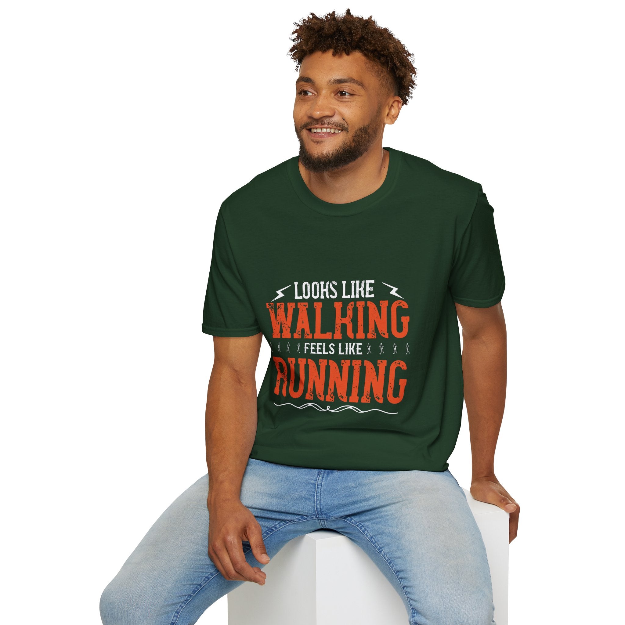 Walking Feels Like Running Unisex Softstyle T-Shirt, Running Gift