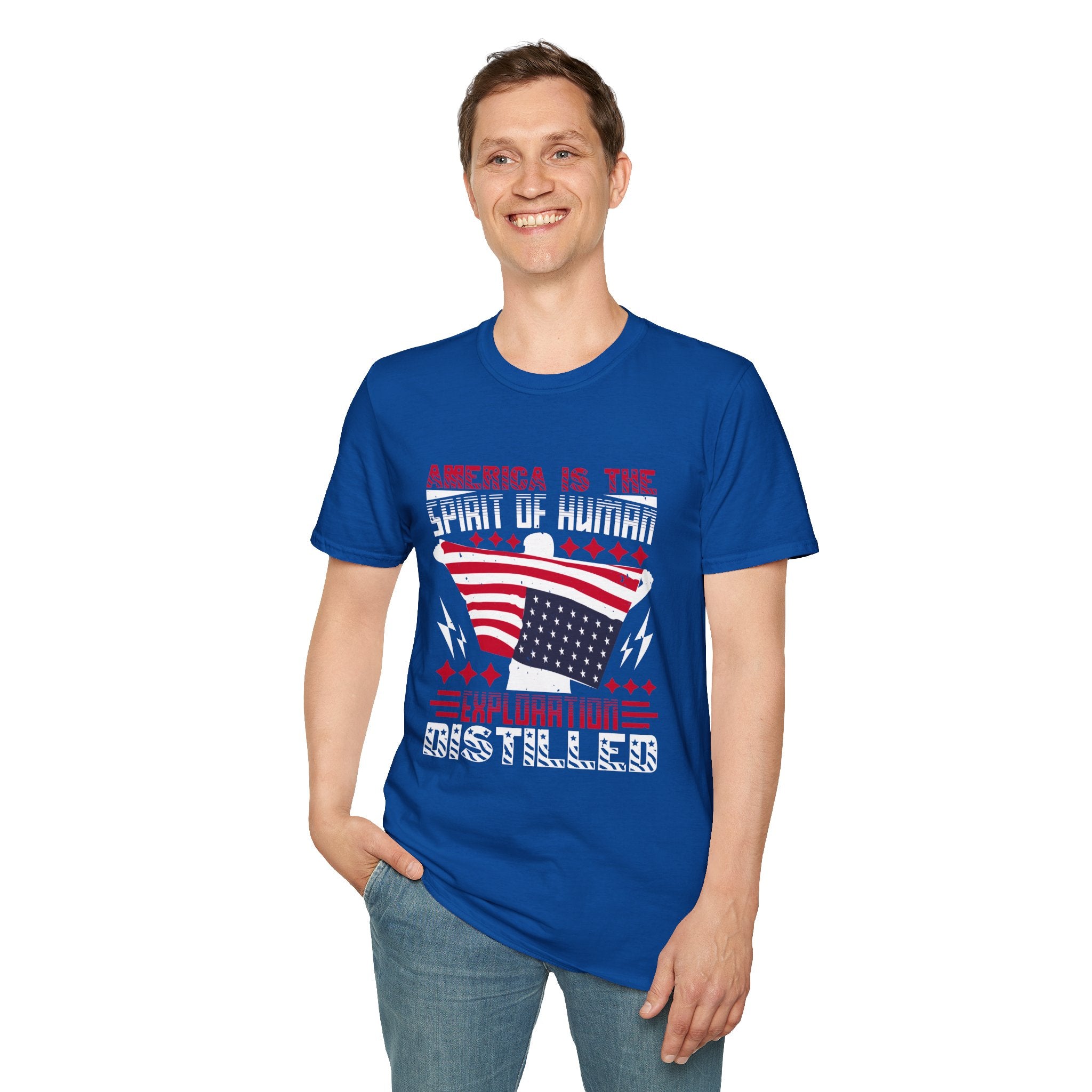 Vintage American Spirit T-Shirt, Unisex Graphic Tee, Patriotic Apparel, Gift for Explorers, Independence Day Shirt