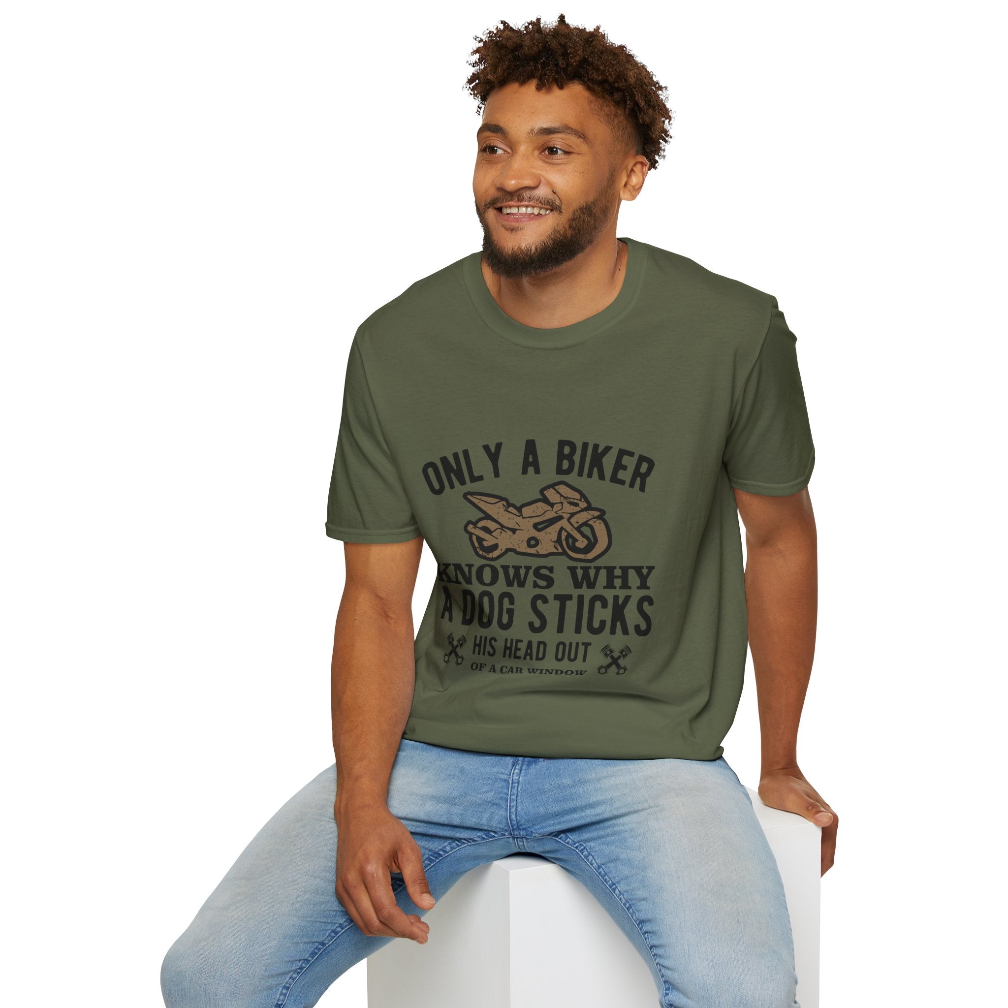 Funny Biker T-Shirt, Unisex Softstyle Tee for Dog Lovers, Perfect Gift for Birthdays, Holidays, and Biker Events, Cool Graphic Tee, [...]