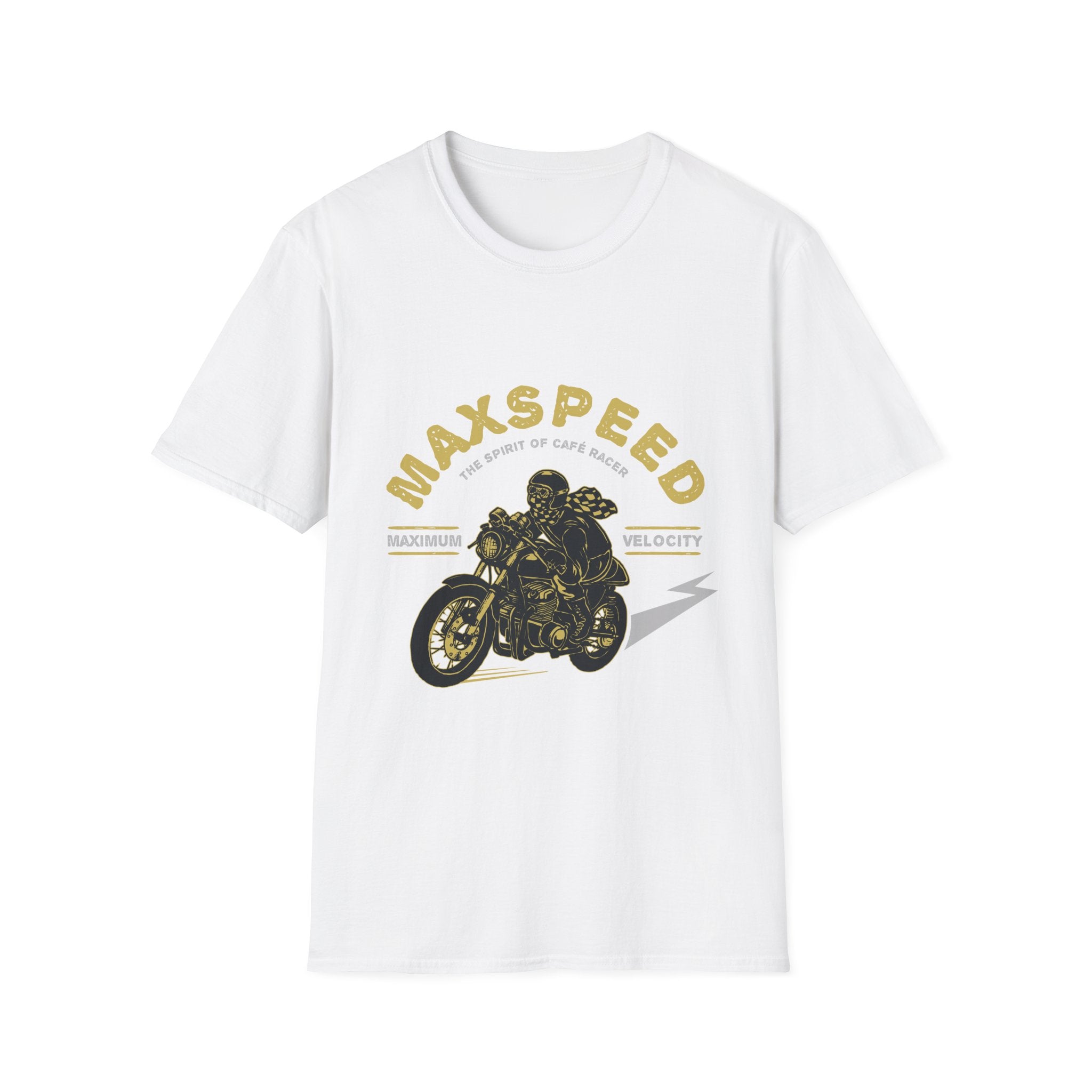Maxspeed Motorcycle Unisex Softstyle T-Shirt, Biker Tee, Gift for Him, Casual Wear, Custom Graphic Shirt, Motorcycle Enthusiast Apparel
