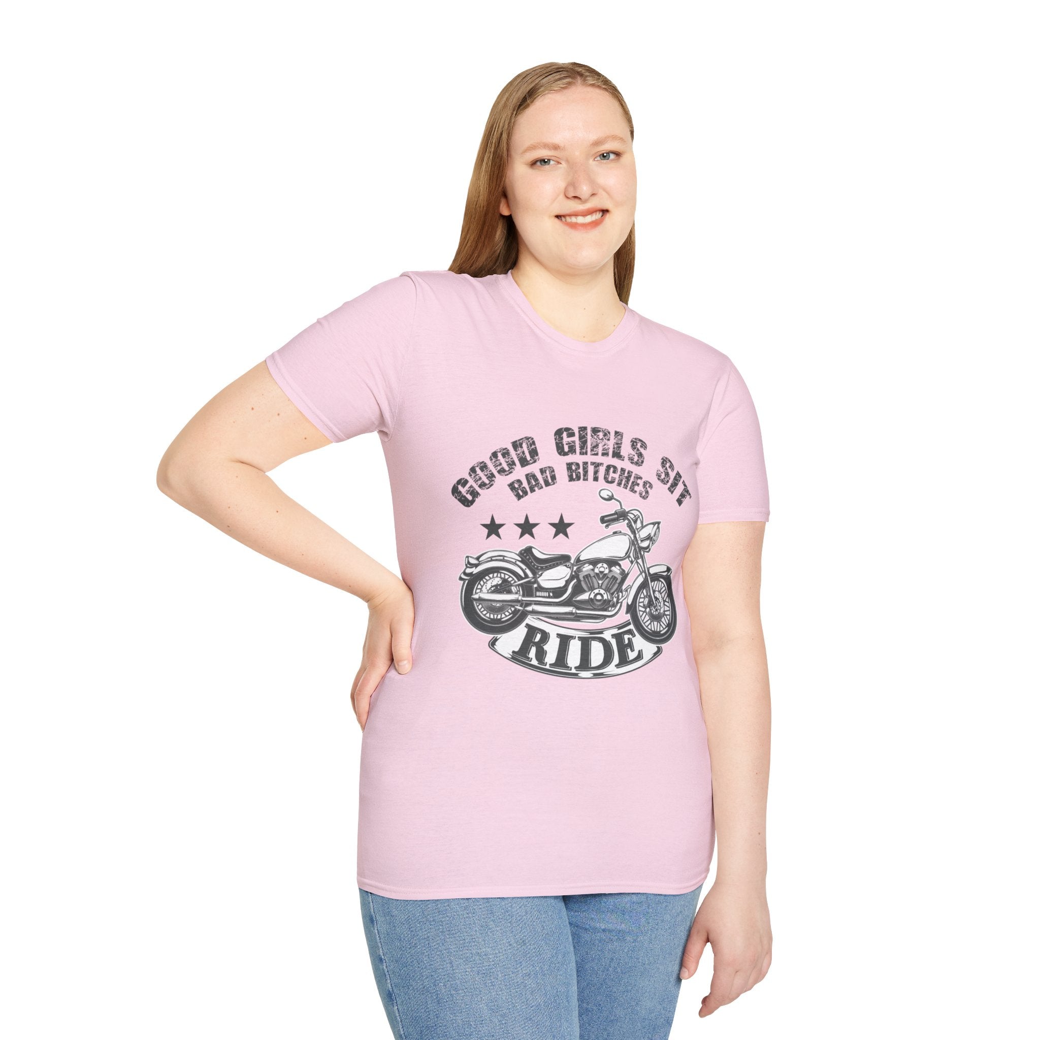 Good Girls Sit Bad Bitches Ride Unisex T-Shirt, Biker Tee, Gift for Motorcycle Lovers, Casual Wear, Birthday Gift