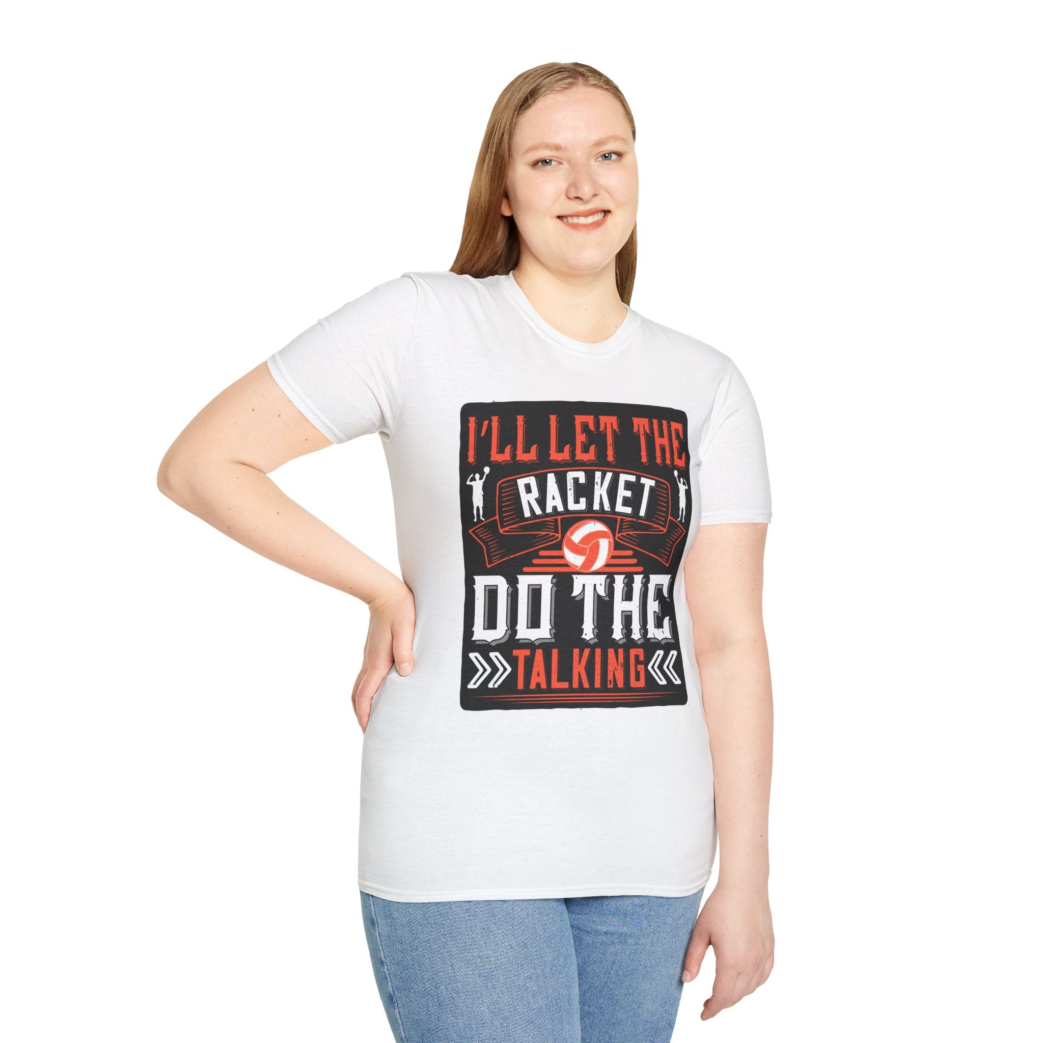 Sporty Unisex Softstyle T-Shirt | Inspirational Racket Design | Ideal for Sports Lovers, Coaches, and Gifts