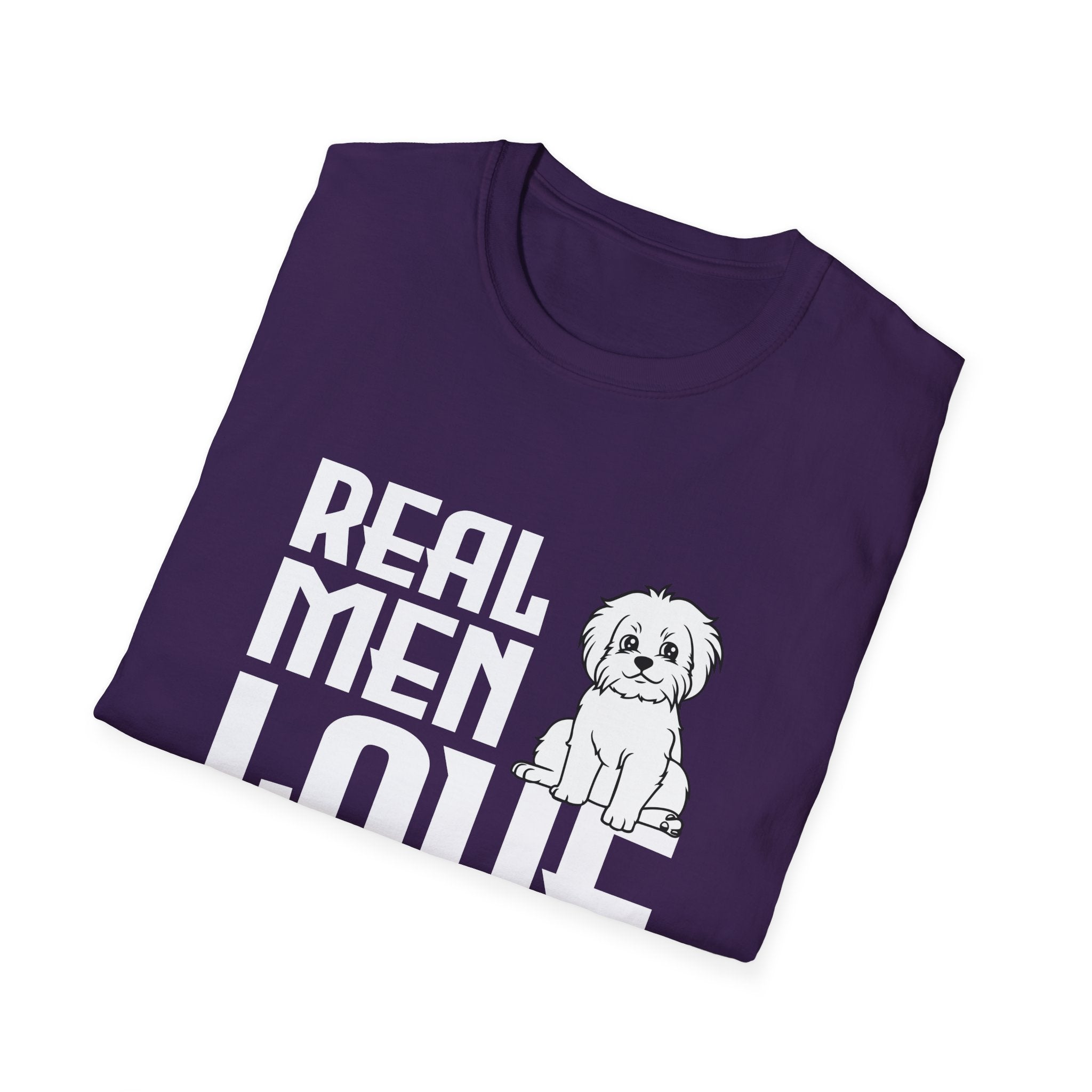 Unisex Dog Lover T-Shirt, Real Men Love Dogs Tee, Pet Owner Apparel, Gift for Dog Dads, Perfect for Birthdays