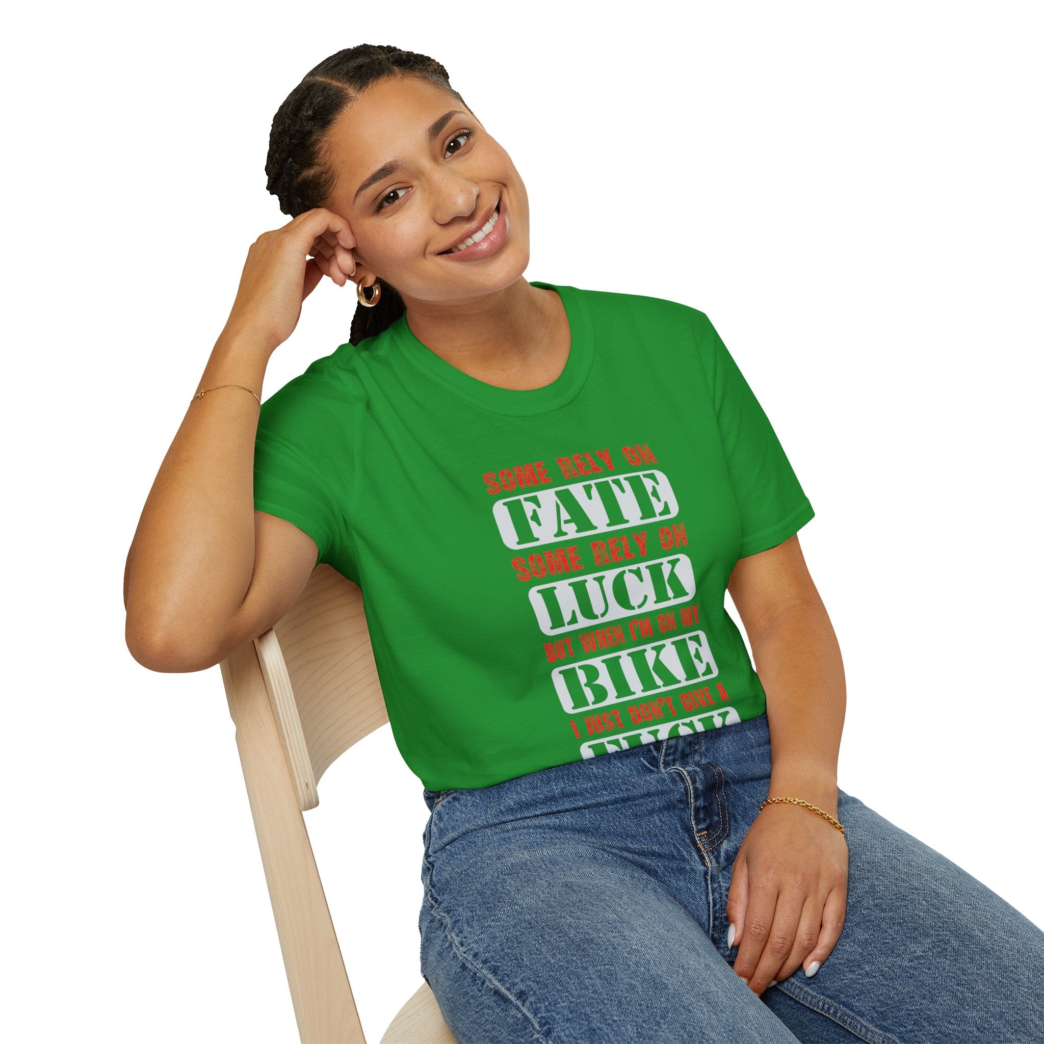 Rebellious Unisex T-Shirt - Fate, Luck, Bike, Adventure Shirt, Perfect for Bikers, Casual Wear, Gifts for Friends, Unique Graphic Tee