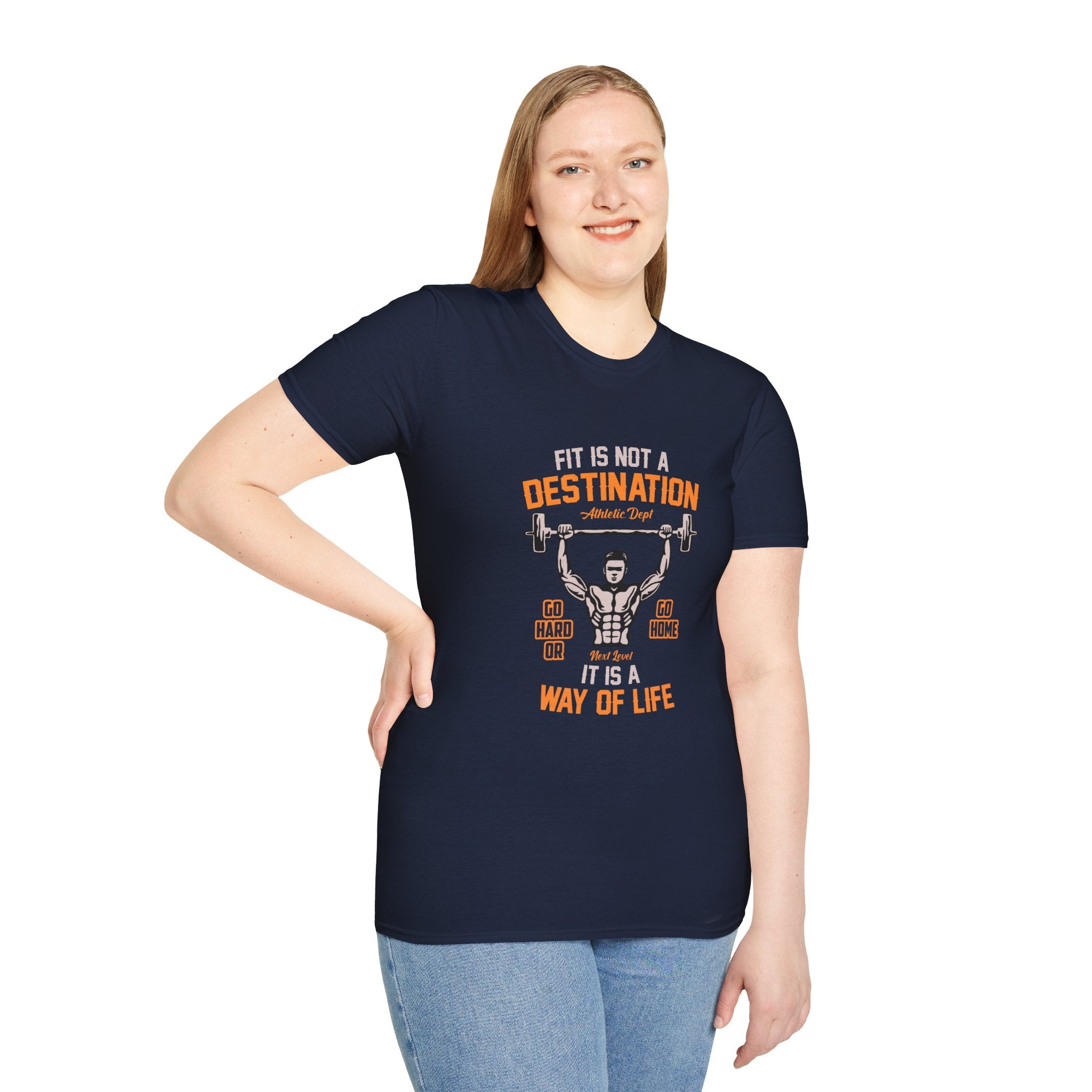 Fit Is Not a Destination Unisex Softstyle T-Shirt, Fitness Apparel, Motivational Tee, Gym Shirt, Gift for Fitness Lovers, Workout Top