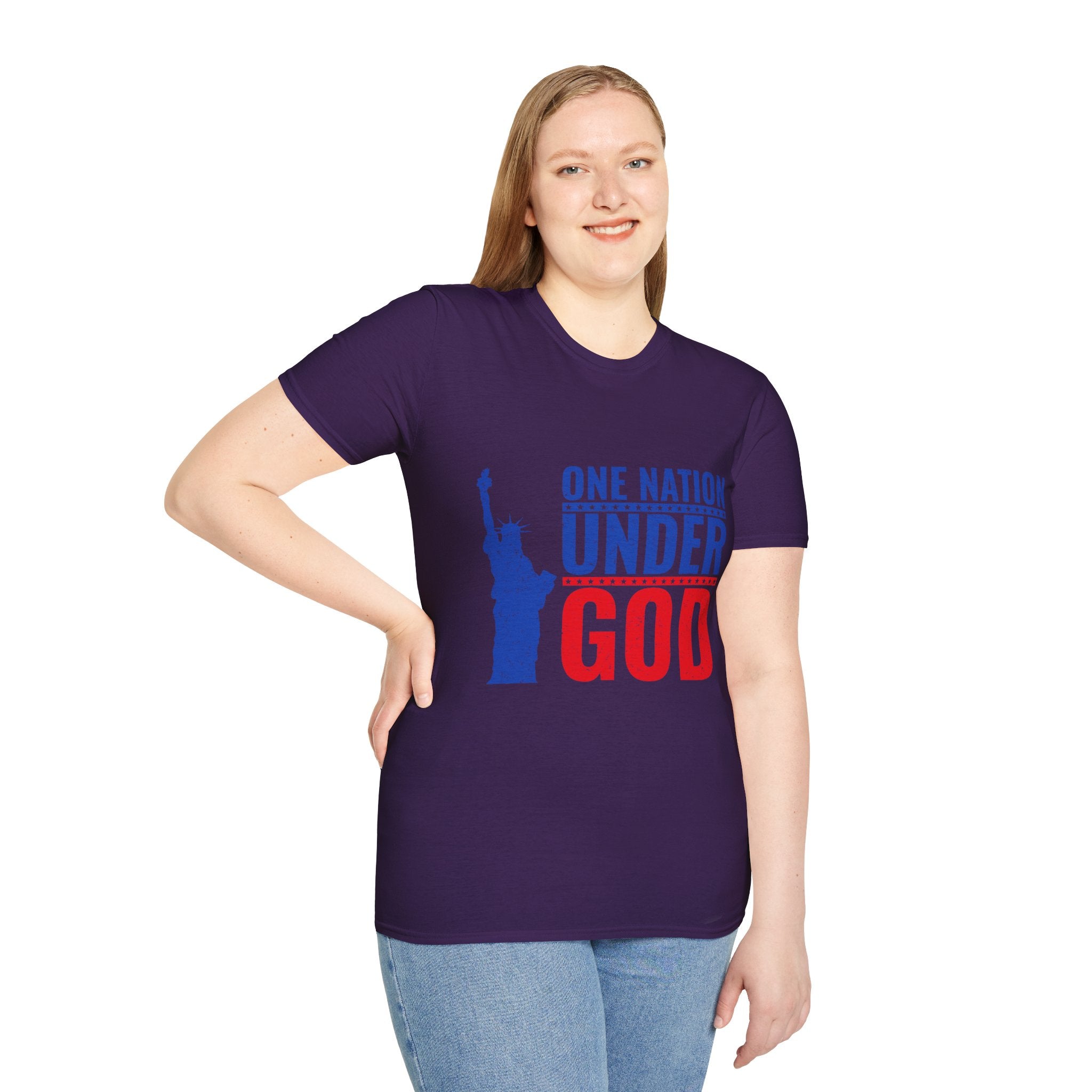 Patriotic Graphic T-Shirt | One Nation Under God | Unisex Casual Wear for Holidays, Independence Day, Family Gatherings, Political [...]