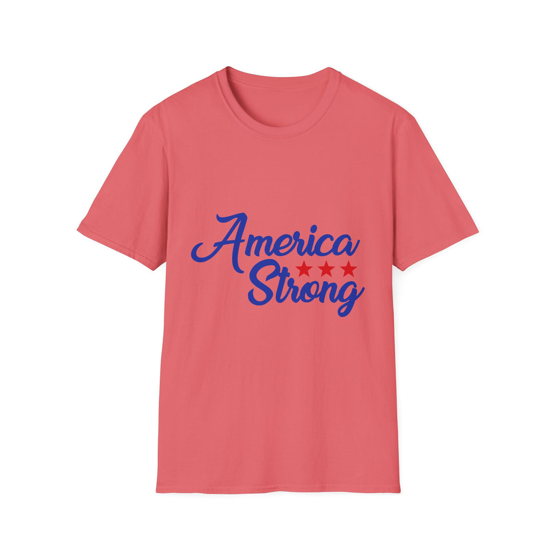 Unisex Softstyle T-Shirt - America Strong, Patriotic Tee, Casual Wear, Independence Day Outfit, Gift for Veterans, Summer Style