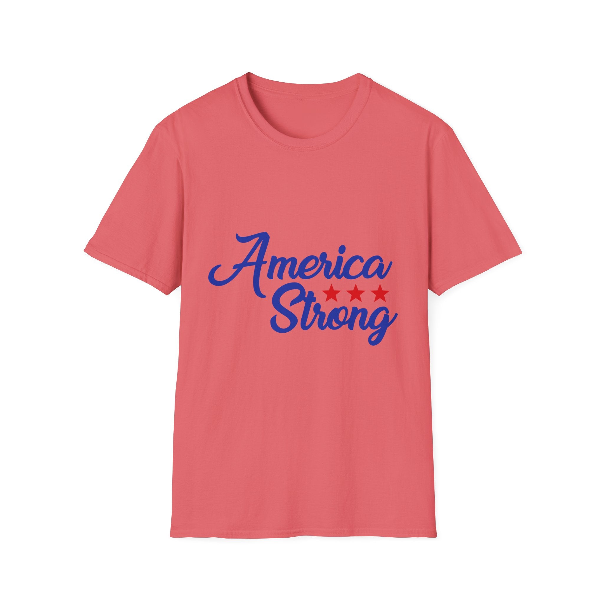 Unisex Softstyle T-Shirt - America Strong, Patriotic Tee, Casual Wear, Independence Day Outfit, Gift for Veterans, Summer Style