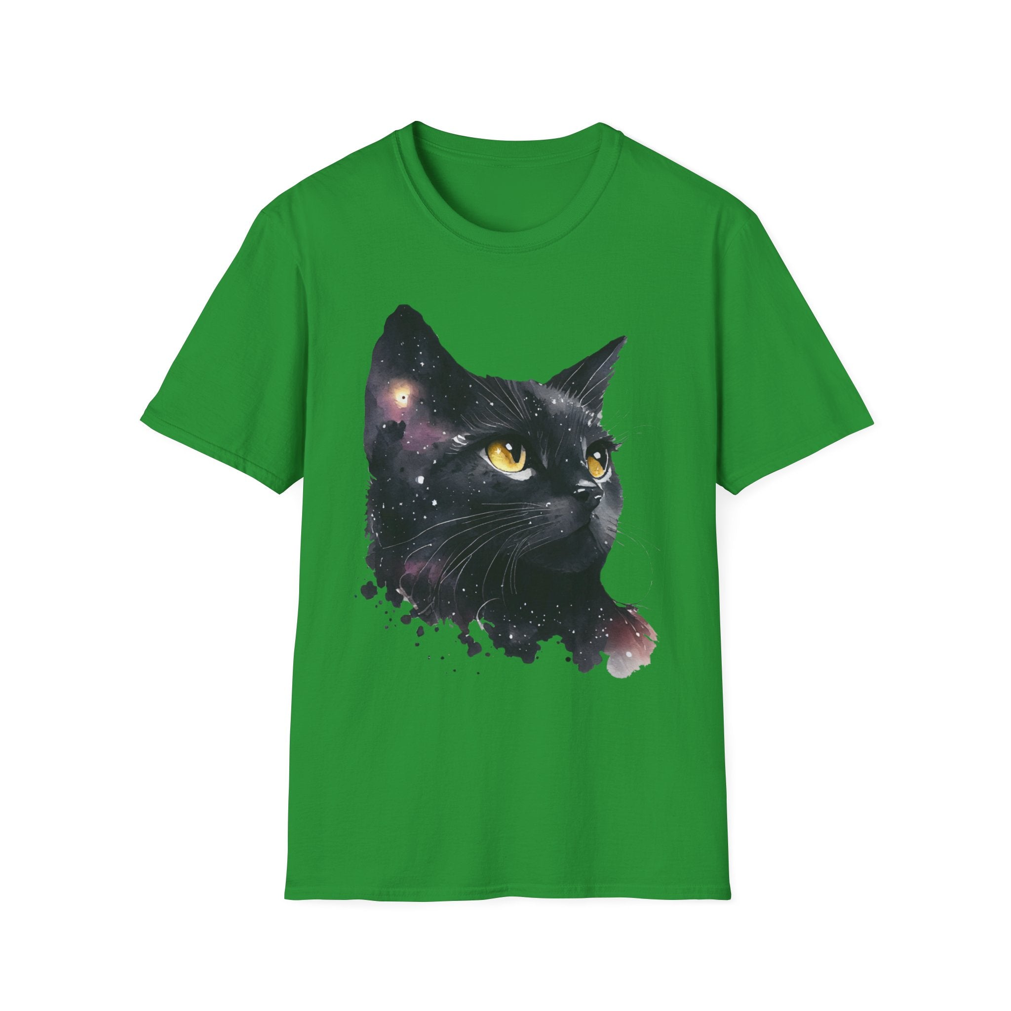 Galactic Cat Unisex Softstyle T-Shirt | Cosmic Space Kitty Tee, Cat Lover Gift, Astrology Shirt, Unique Pet Apparel, Cute Astronomy Design