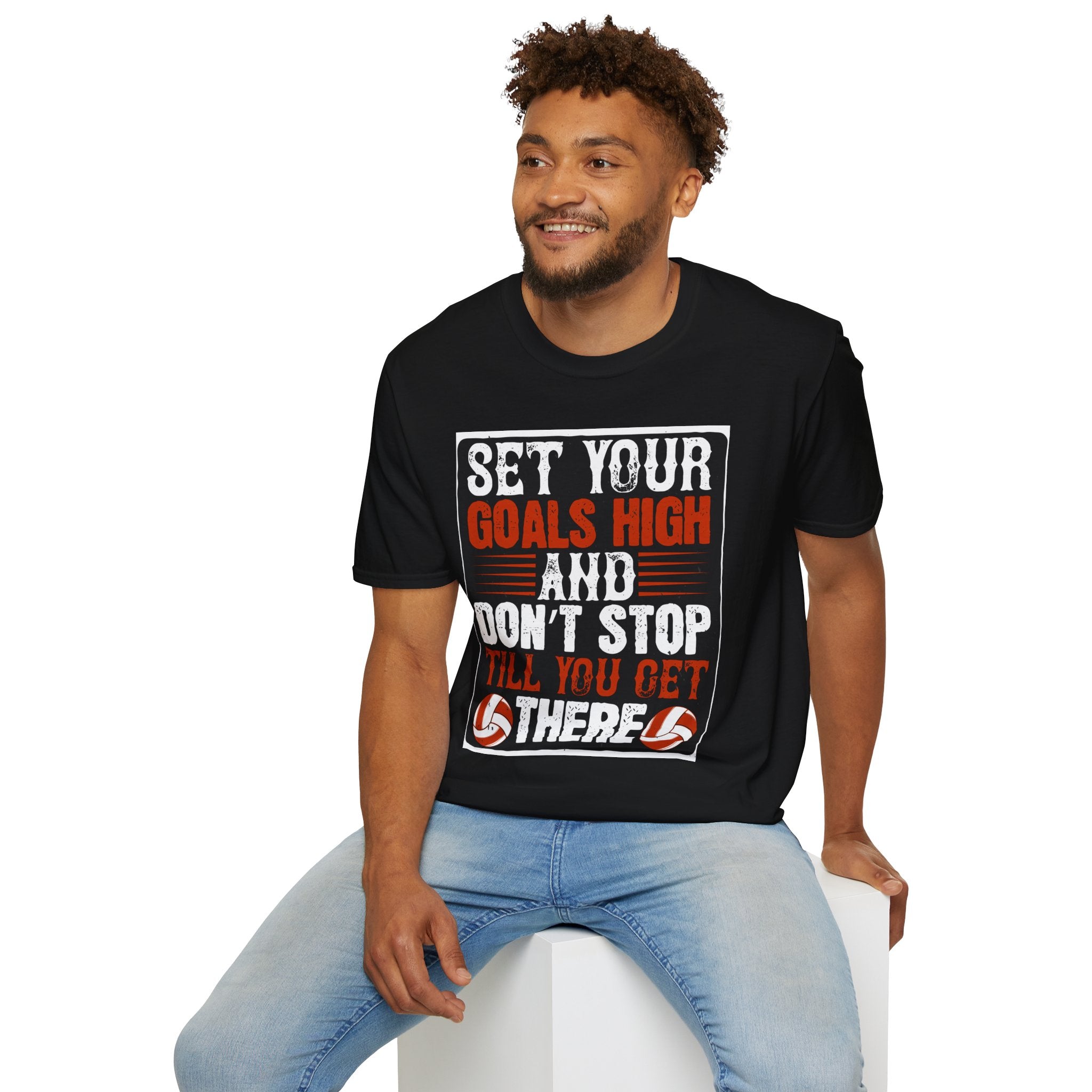 Motivational Unisex T-Shirt - "Set Your Goals High" - Inspirational Workout Tee