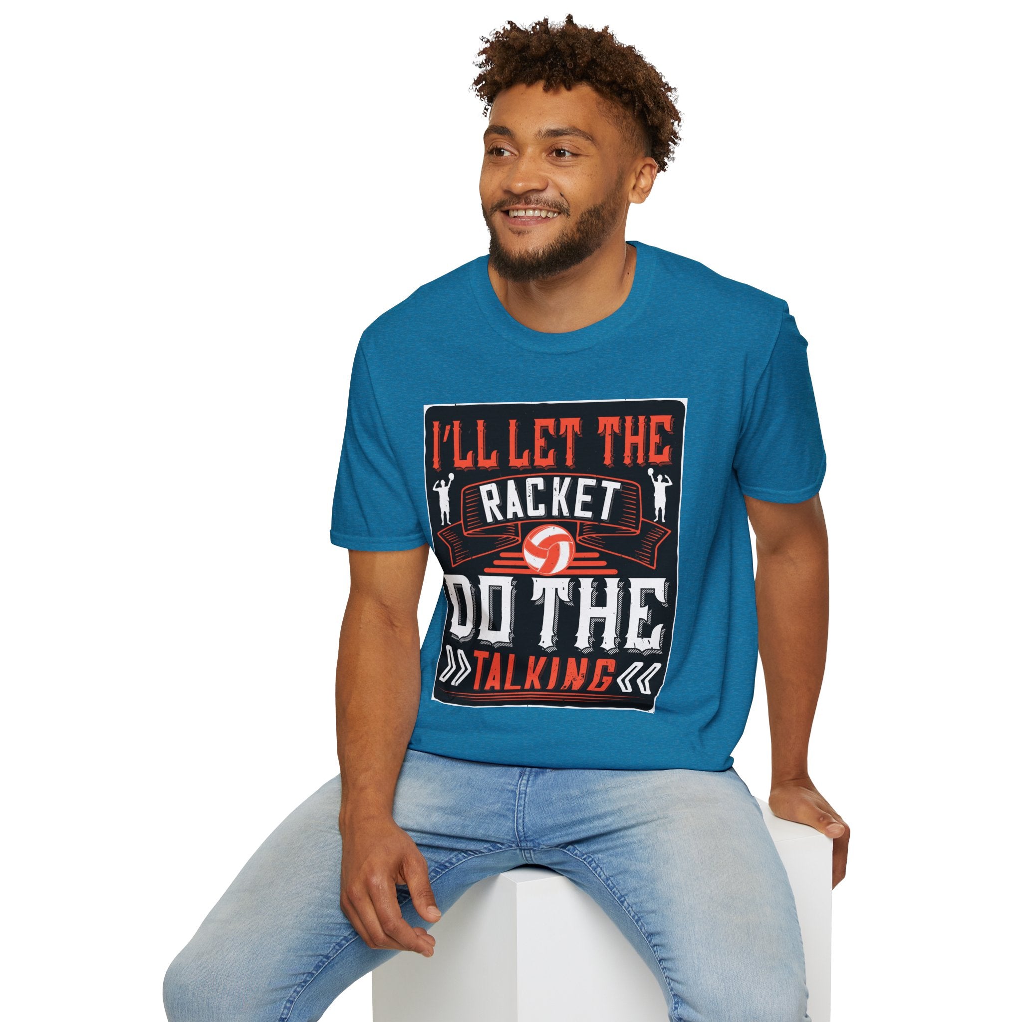 Sporty Unisex Softstyle T-Shirt | Inspirational Racket Design | Ideal for Sports Lovers, Coaches, and Gifts