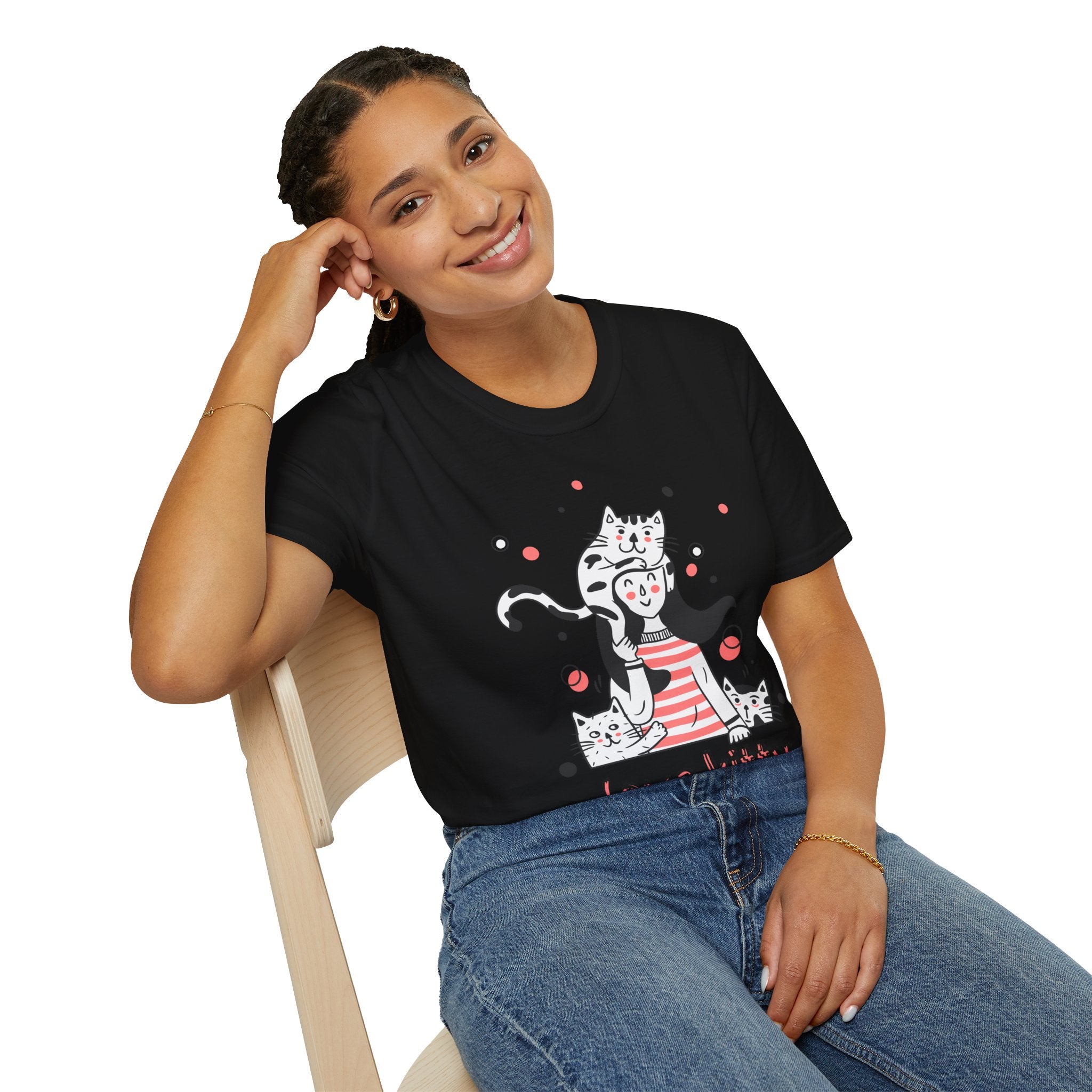 Cute Cat Lover T-Shirt, Love Kitty Graphic Tee