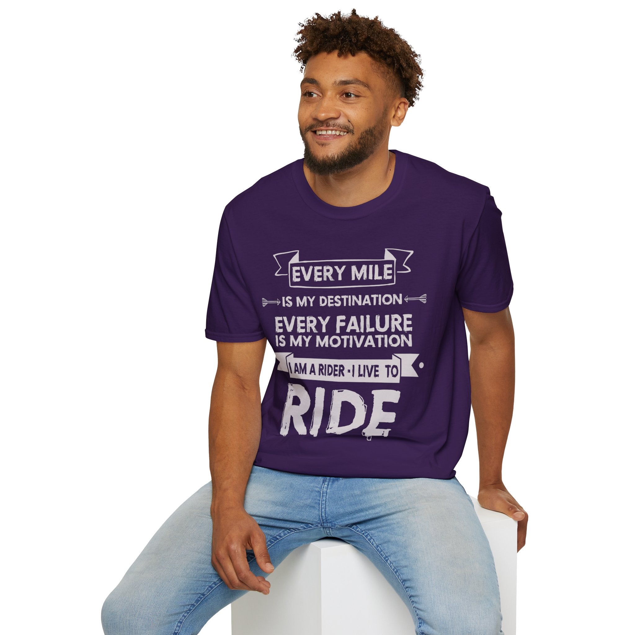 Inspirational Rider T-Shirt | Every Mile Is My Destination | Fitness Gift for Cyclists, Motivational Tee, Unisex Apparel