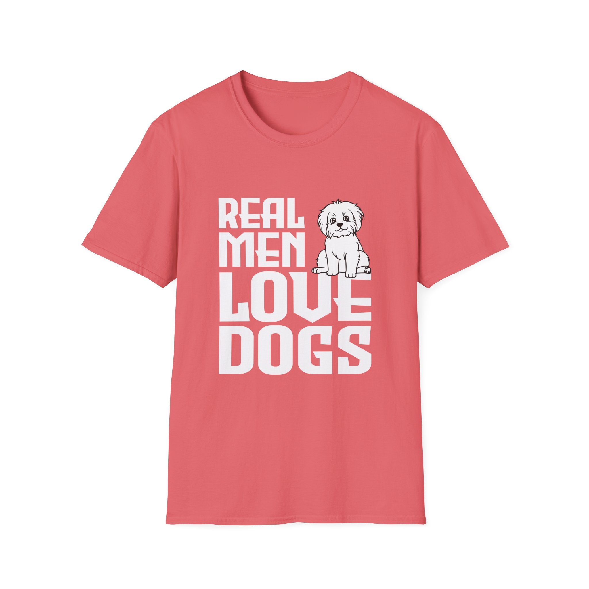 Unisex Dog Lover T-Shirt, Real Men Love Dogs Tee, Pet Owner Apparel, Gift for Dog Dads, Perfect for Birthdays