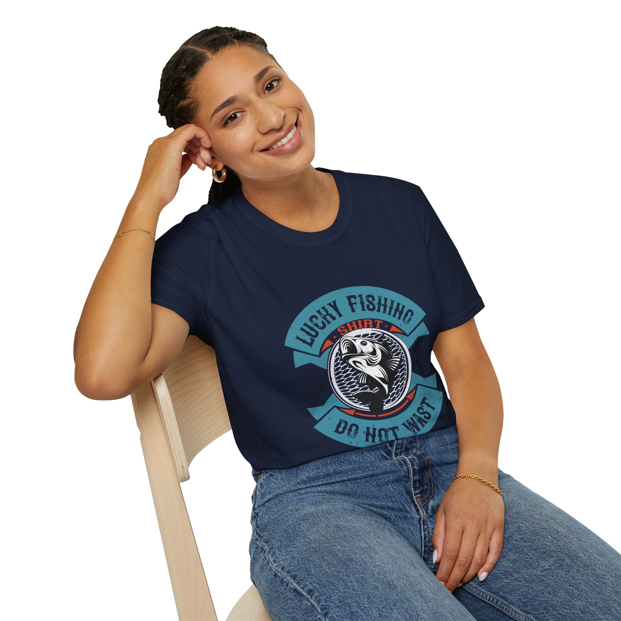 Lucky Fishing Graphic Tee, Unisex Fishing T-Shirt
