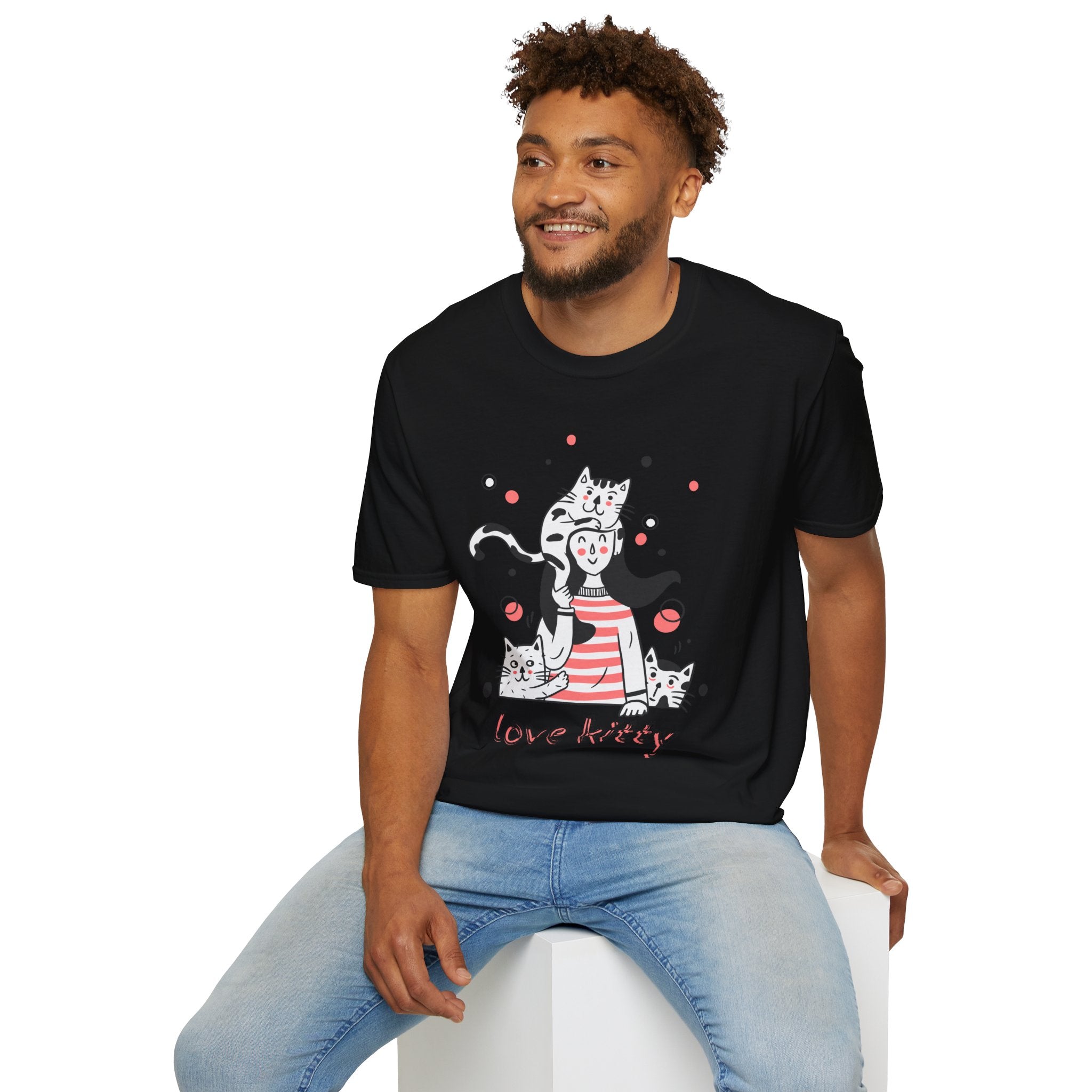 Cute Cat Lover T-Shirt, Love Kitty Graphic Tee